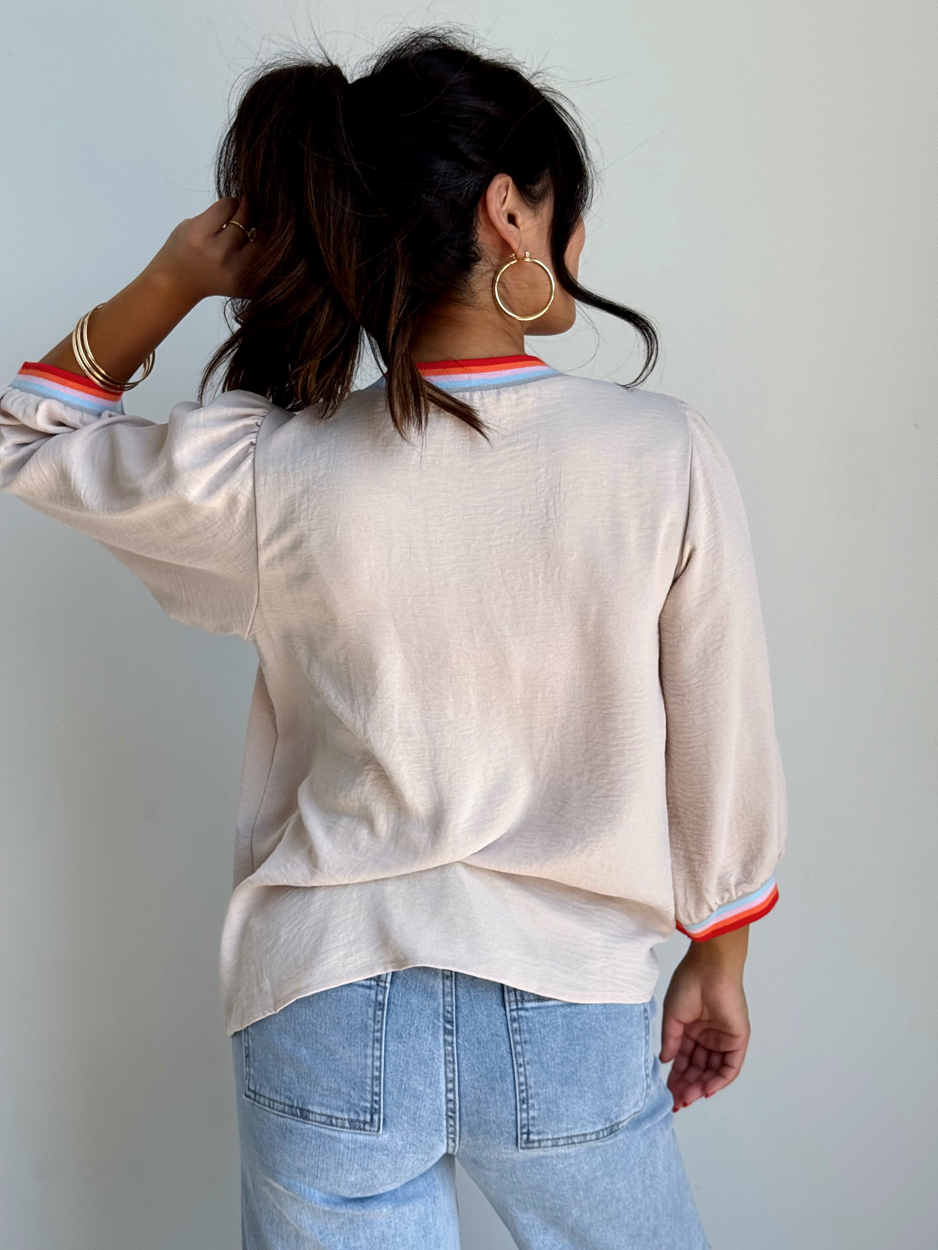 Sunrise Blouse - OATMEAL - willows clothing BLOUSE