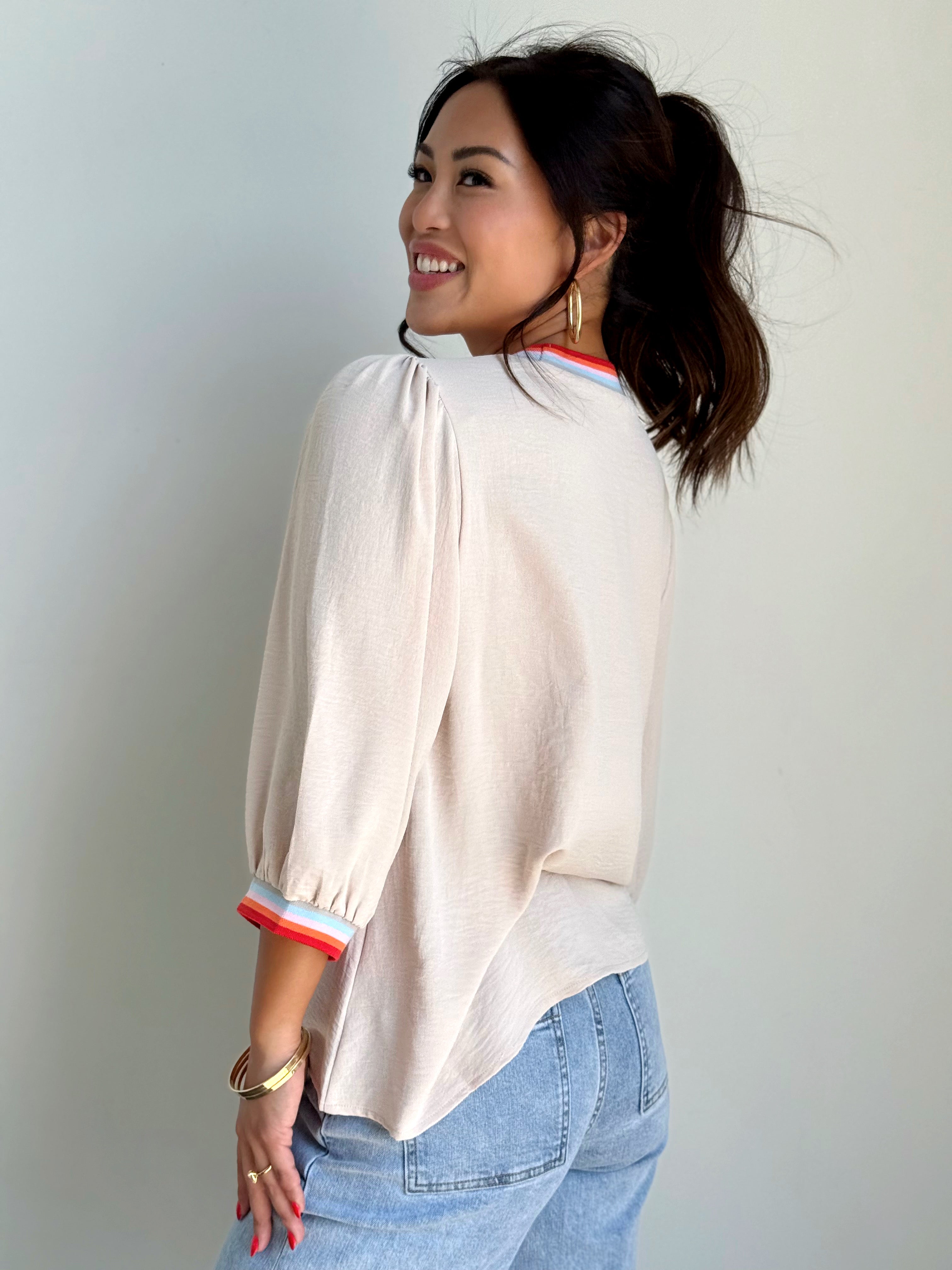 Sunrise Blouse - OATMEAL - willows clothing BLOUSE