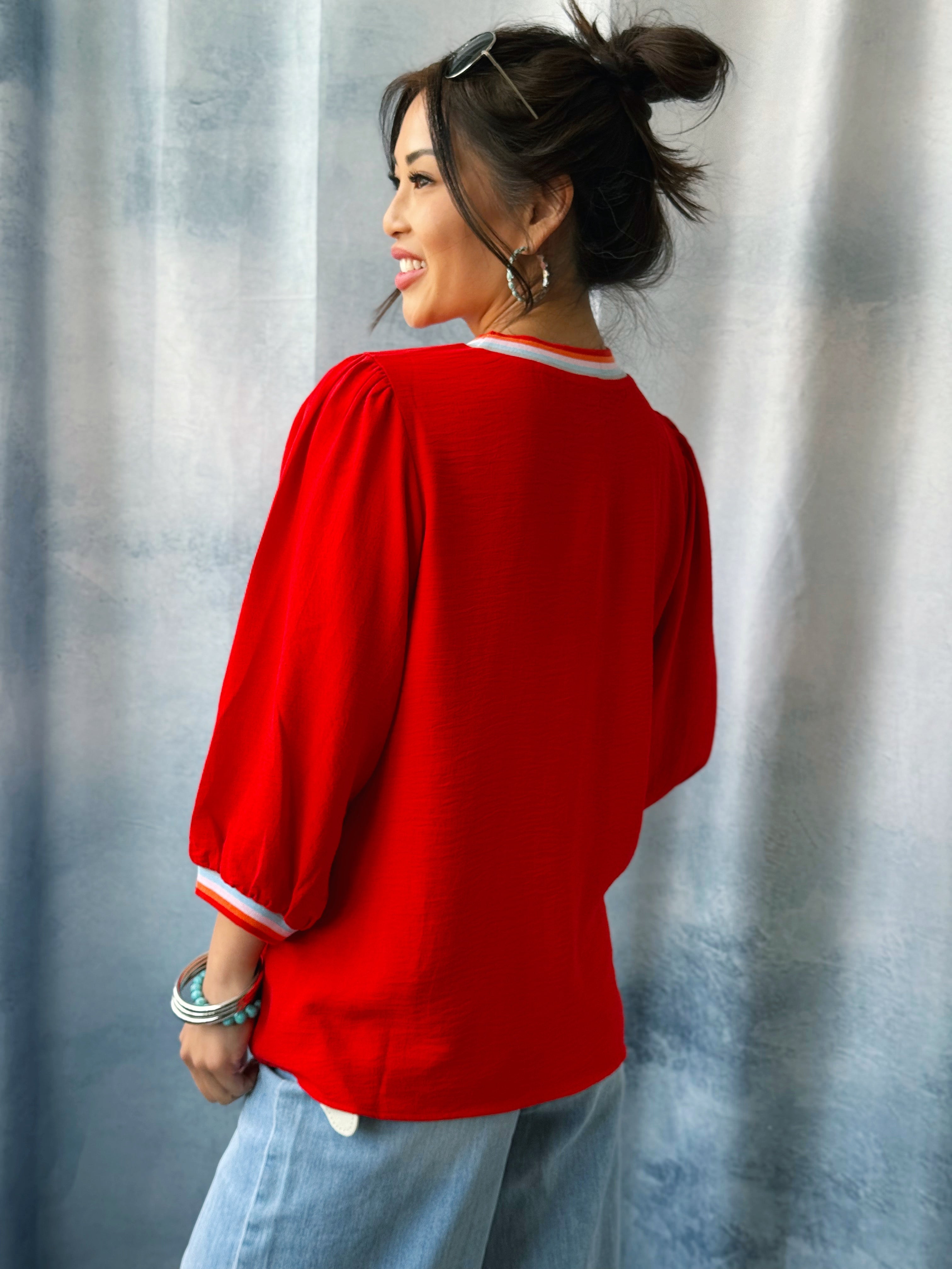 Sunrise Blouse - TOMATO RED - willows clothing BLOUSE