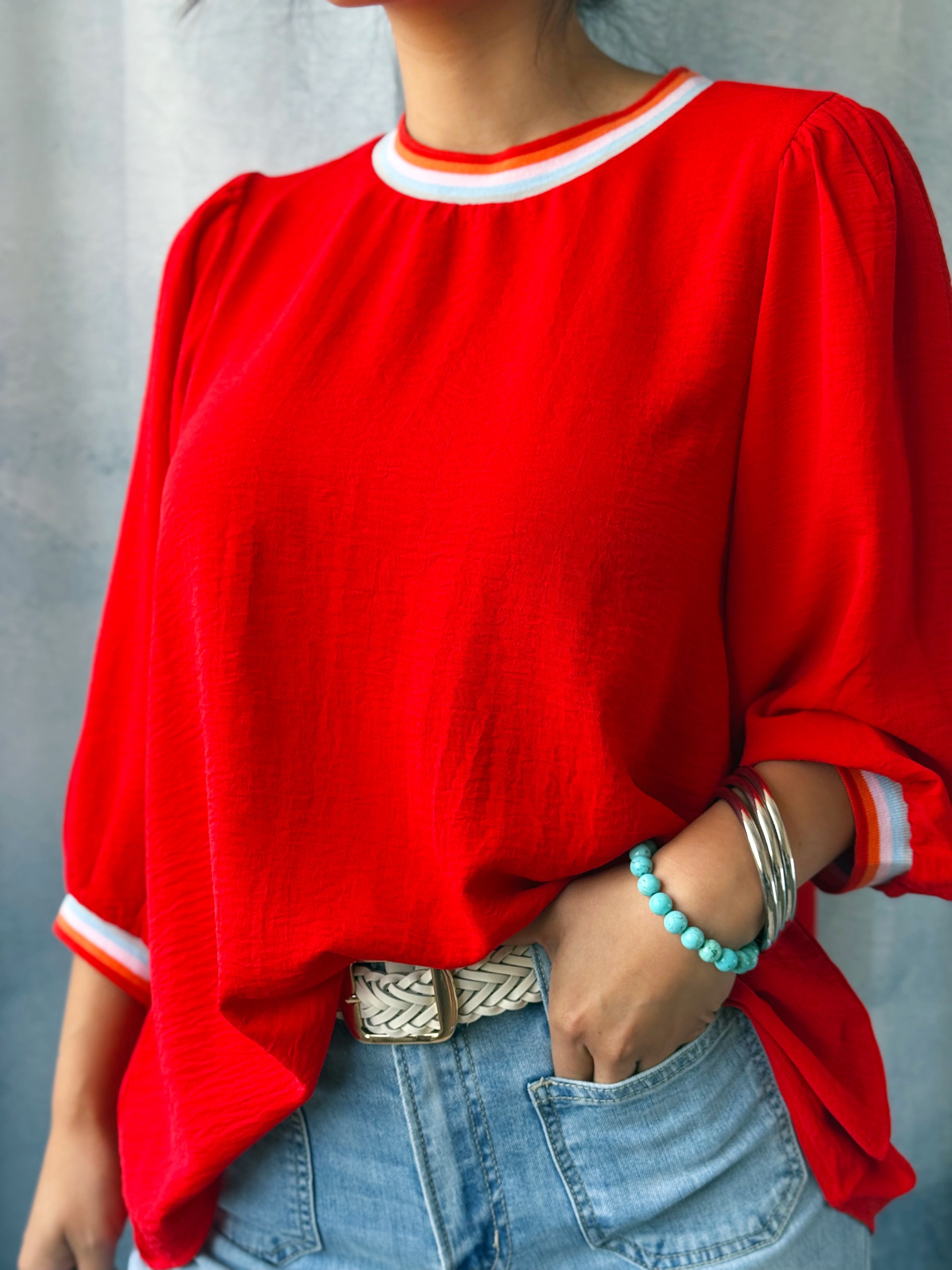 Sunrise Blouse - TOMATO RED - willows clothing BLOUSE