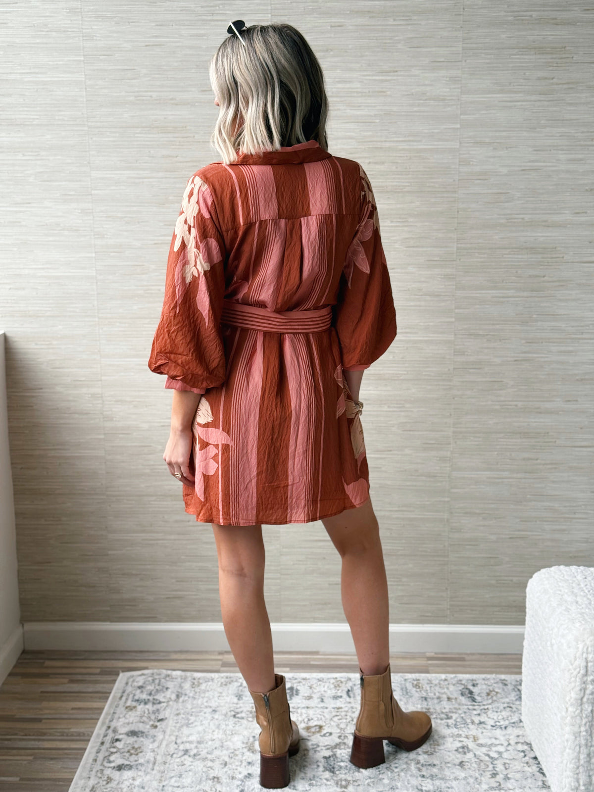 Sutton Midi Dress - TERRACOTTA - willows clothing MIDI DRESS