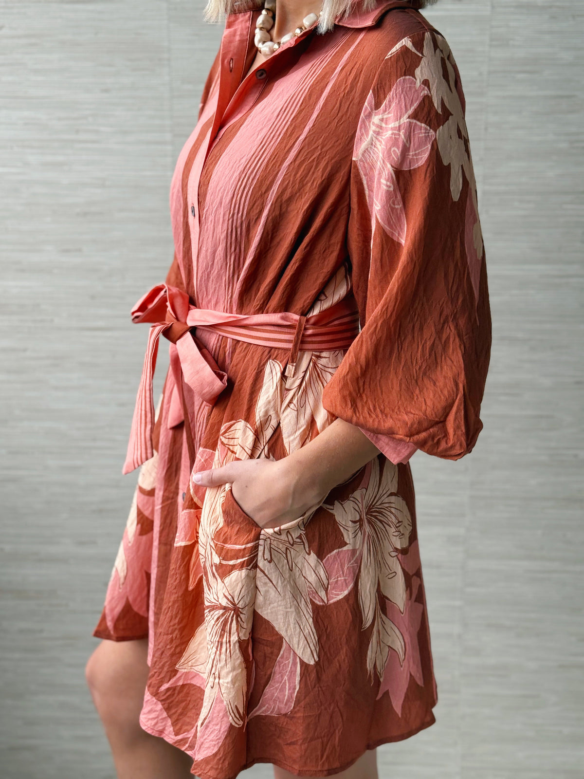 Sutton Midi Dress - TERRACOTTA - willows clothing MIDI DRESS