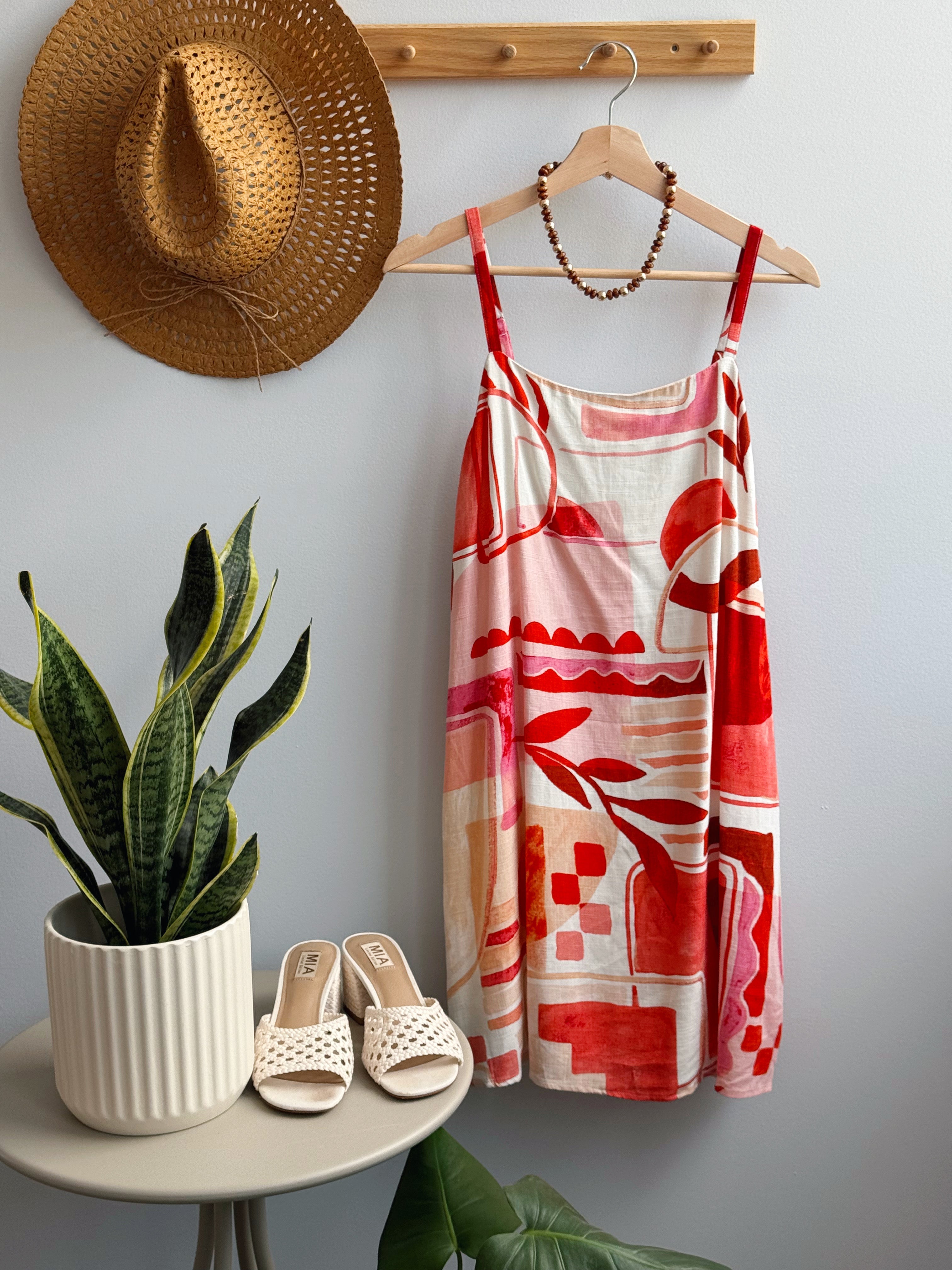 Sweet Escape Mini Dress - IVORY MULTI - willows clothing SHORT DRESS
