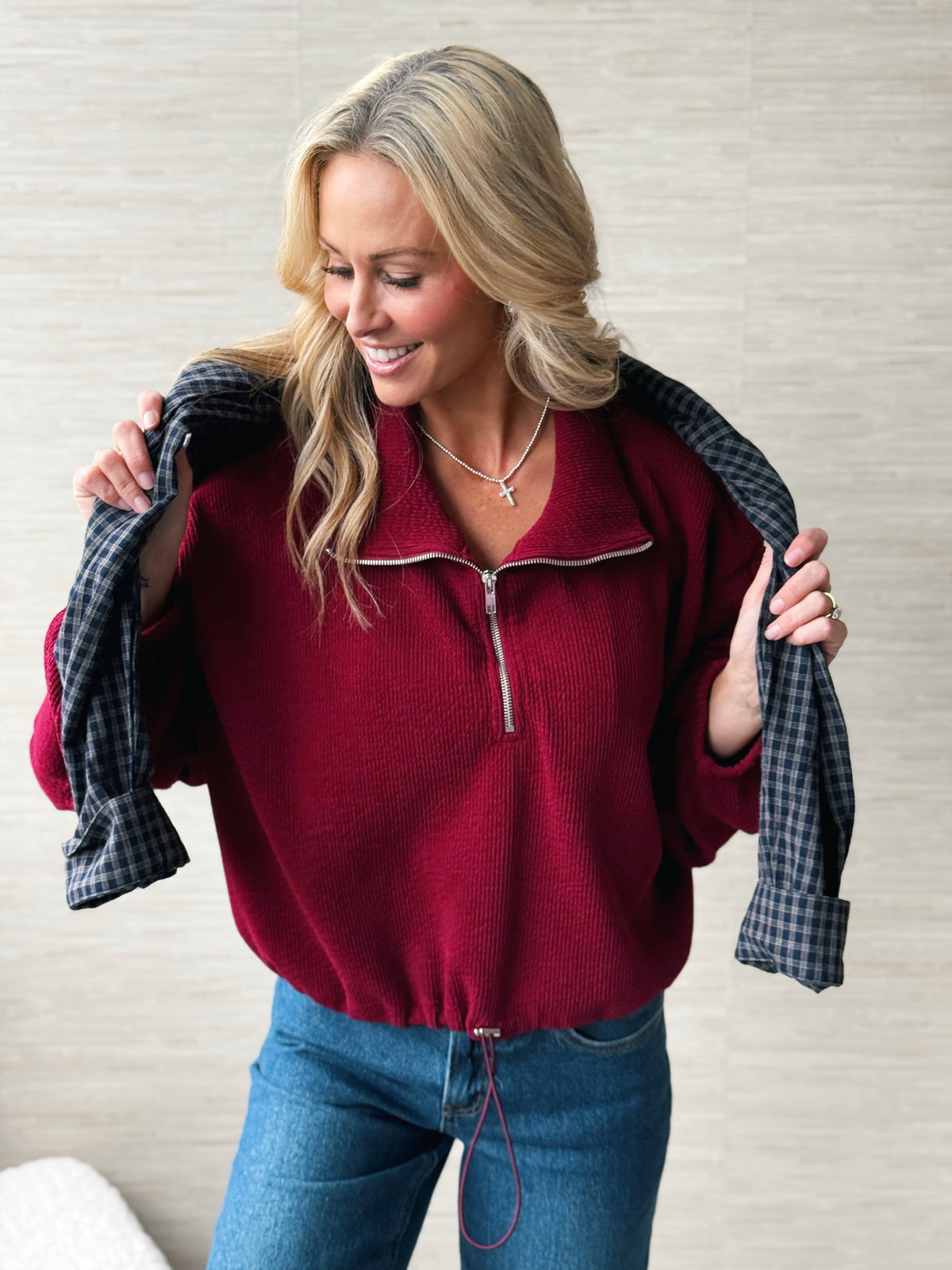Sweet Pea Sweatshirt - BURGUNDY - willows clothing SWEATSHIRT