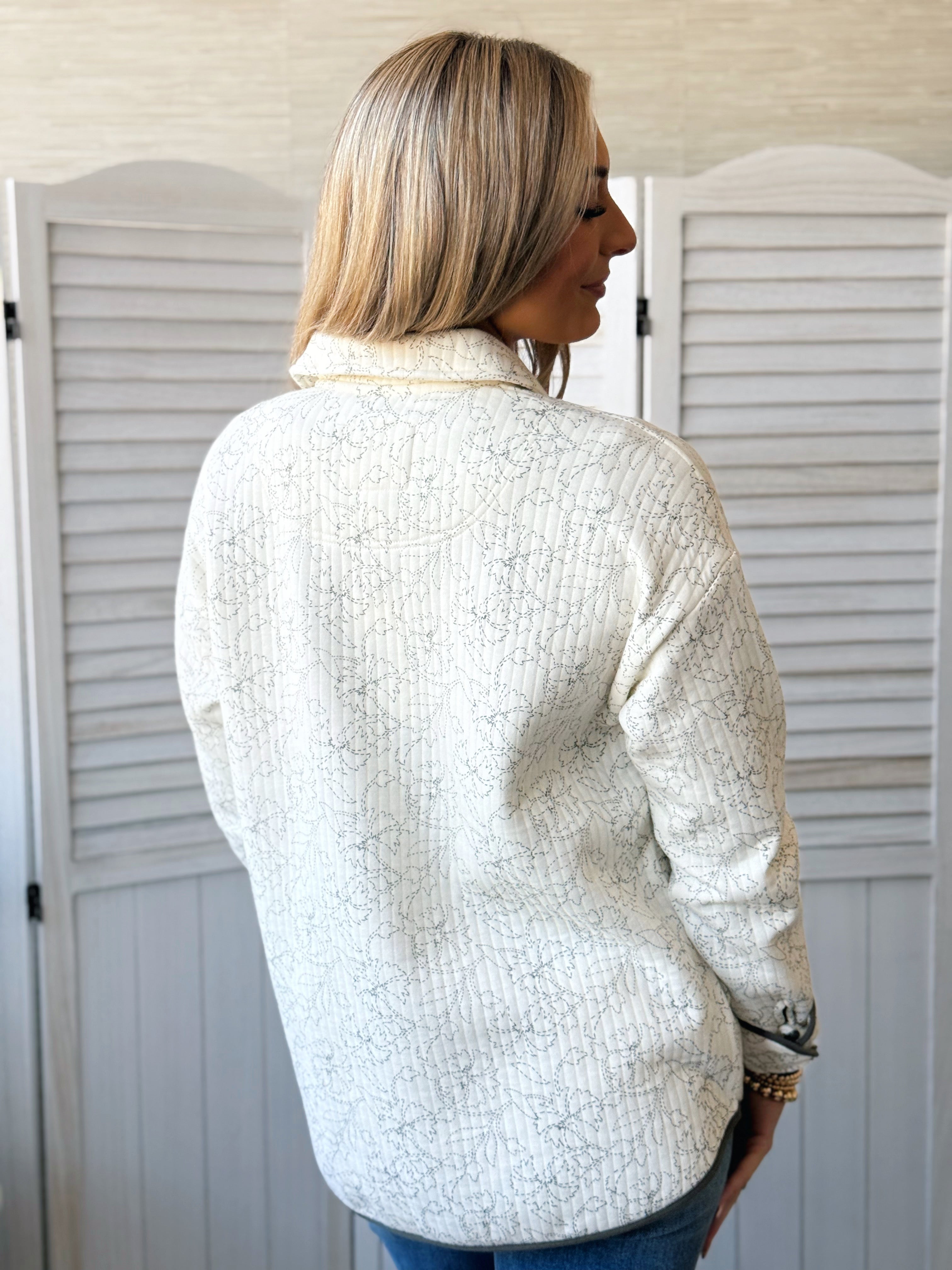 Sweet Season Jacket - IVORY FLORAL - willows clothing JACKET