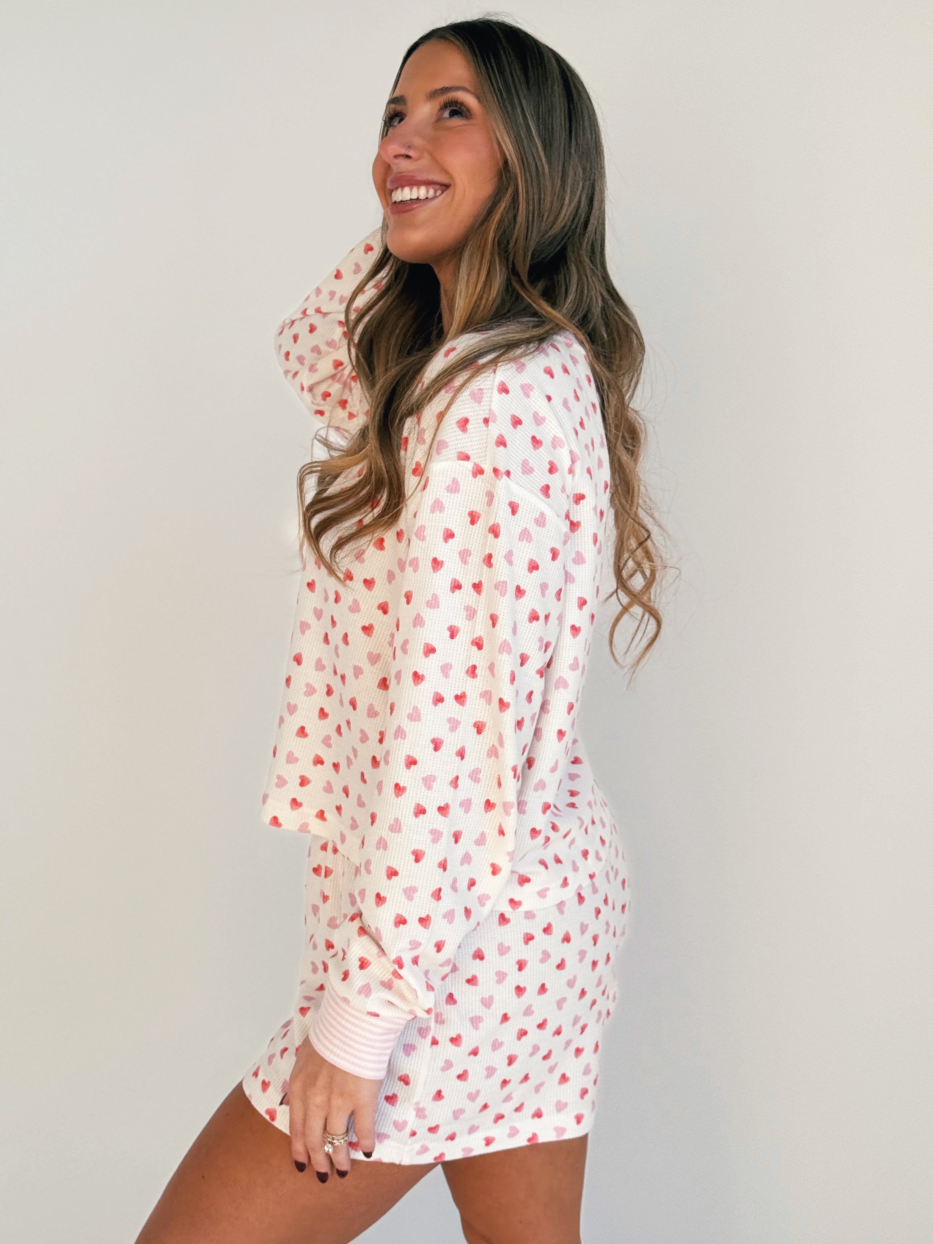 Sweetheart PJ Set - IVORY - willows clothing Pajamas