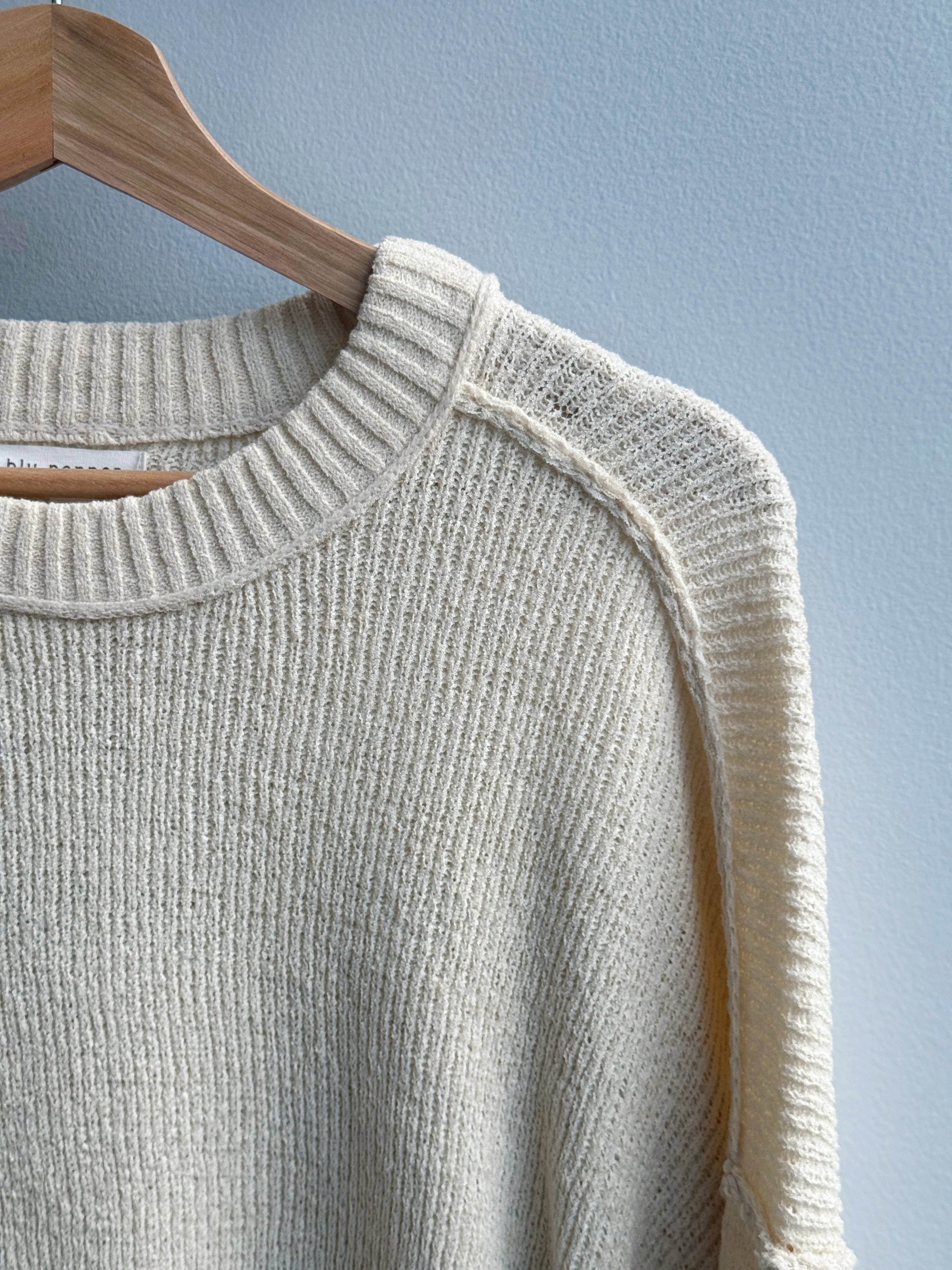 Sylva Drop Shoulder Sweater - NATURAL - willows clothing SWEATER