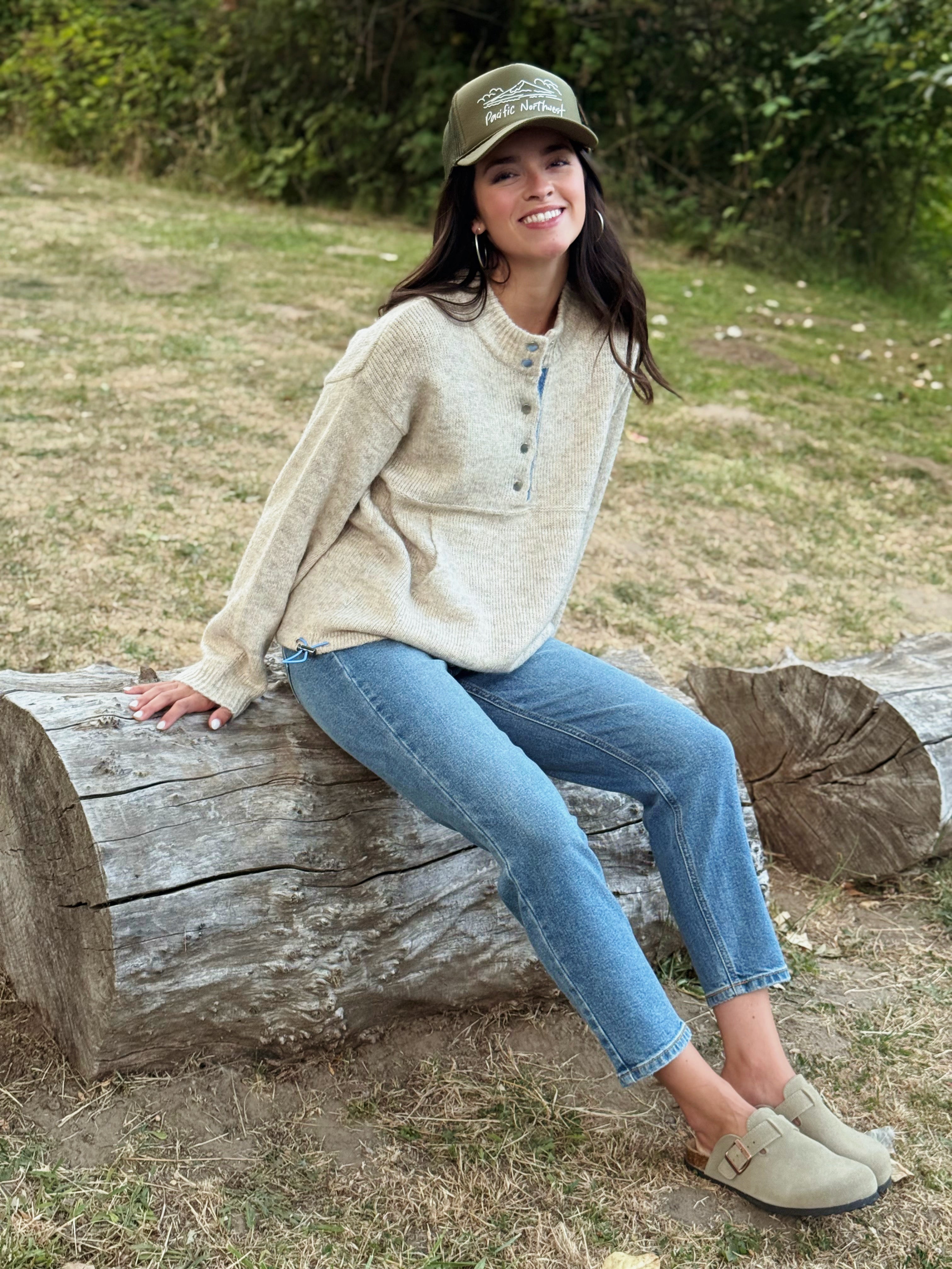 Tahoe Sweater - OATMEAL - willows clothing SWEATER
