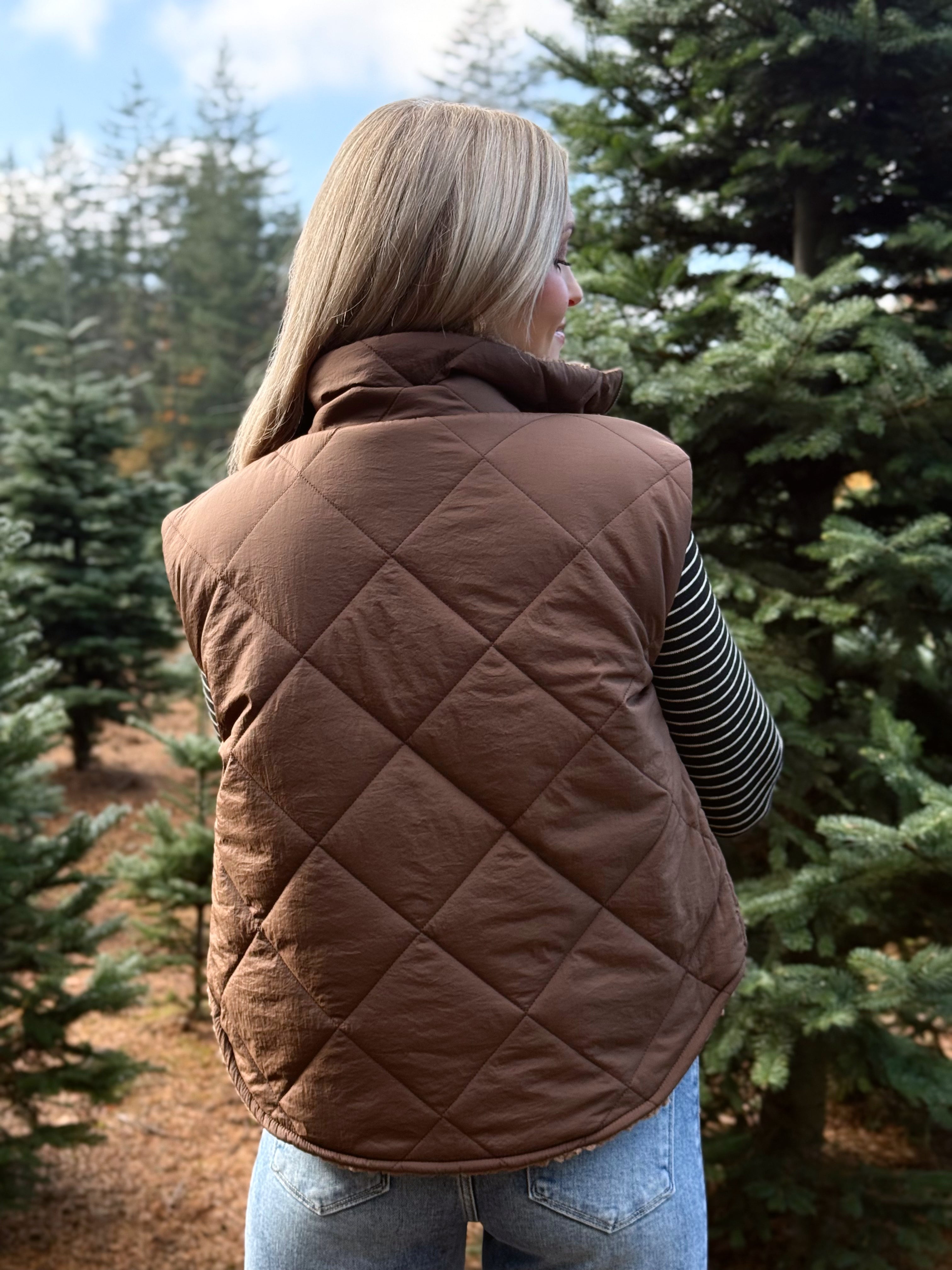 Tamarack Vest - DARK BROWN - willows clothing VEST