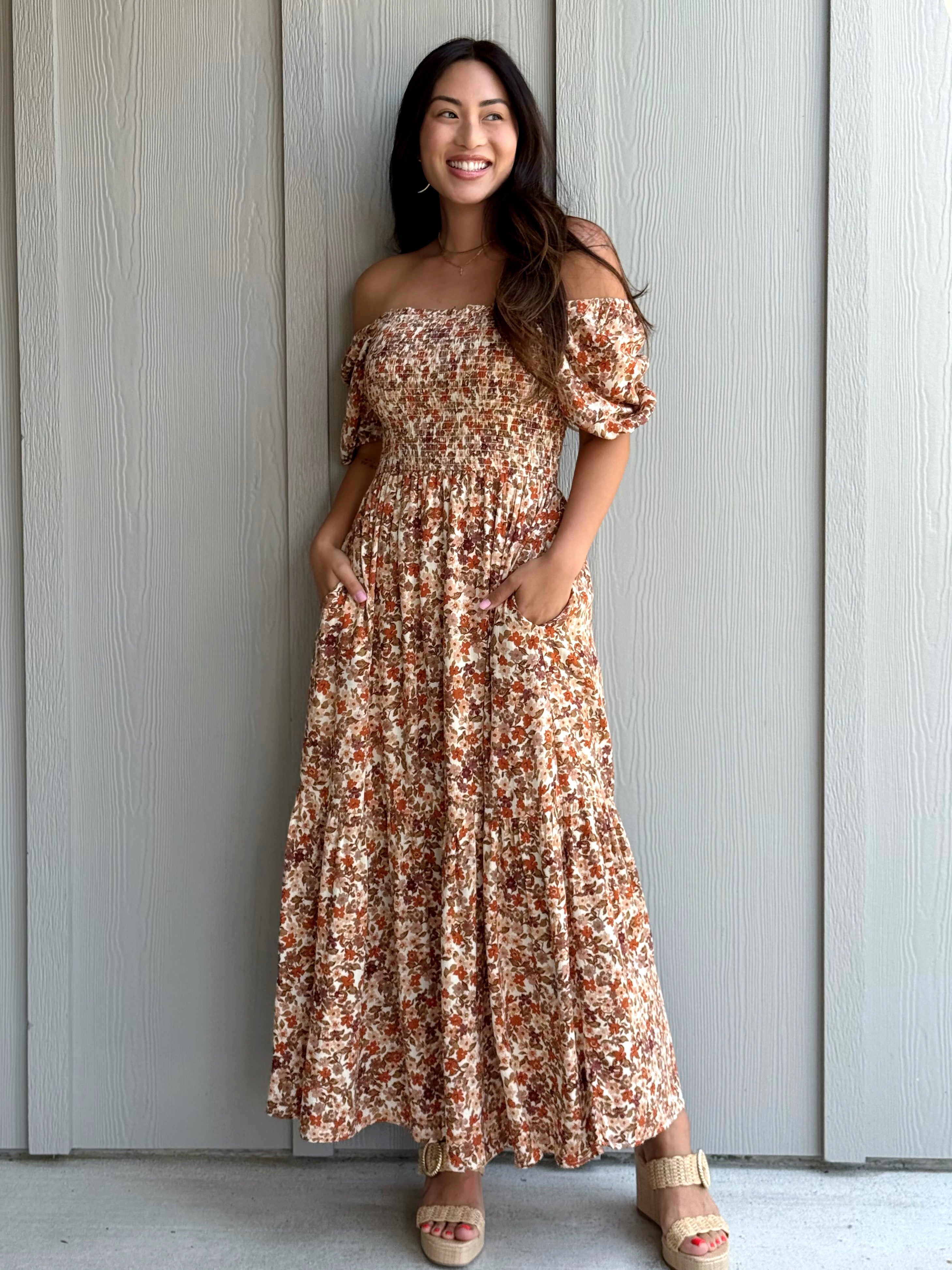 Tamsin Dress - RUST - willows clothing MIDI DRESS