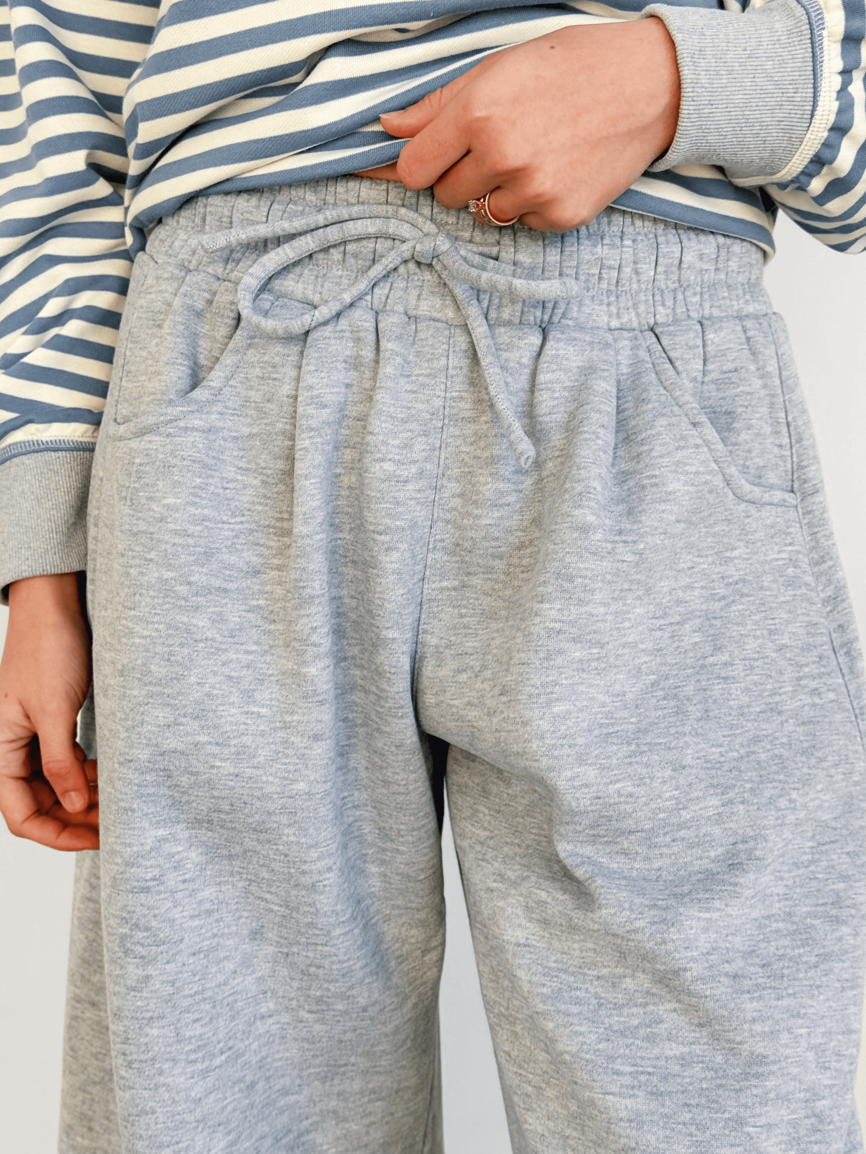 Tasia Barrel Sweatpants - HEATHER GREY - willows clothing Sweatpants