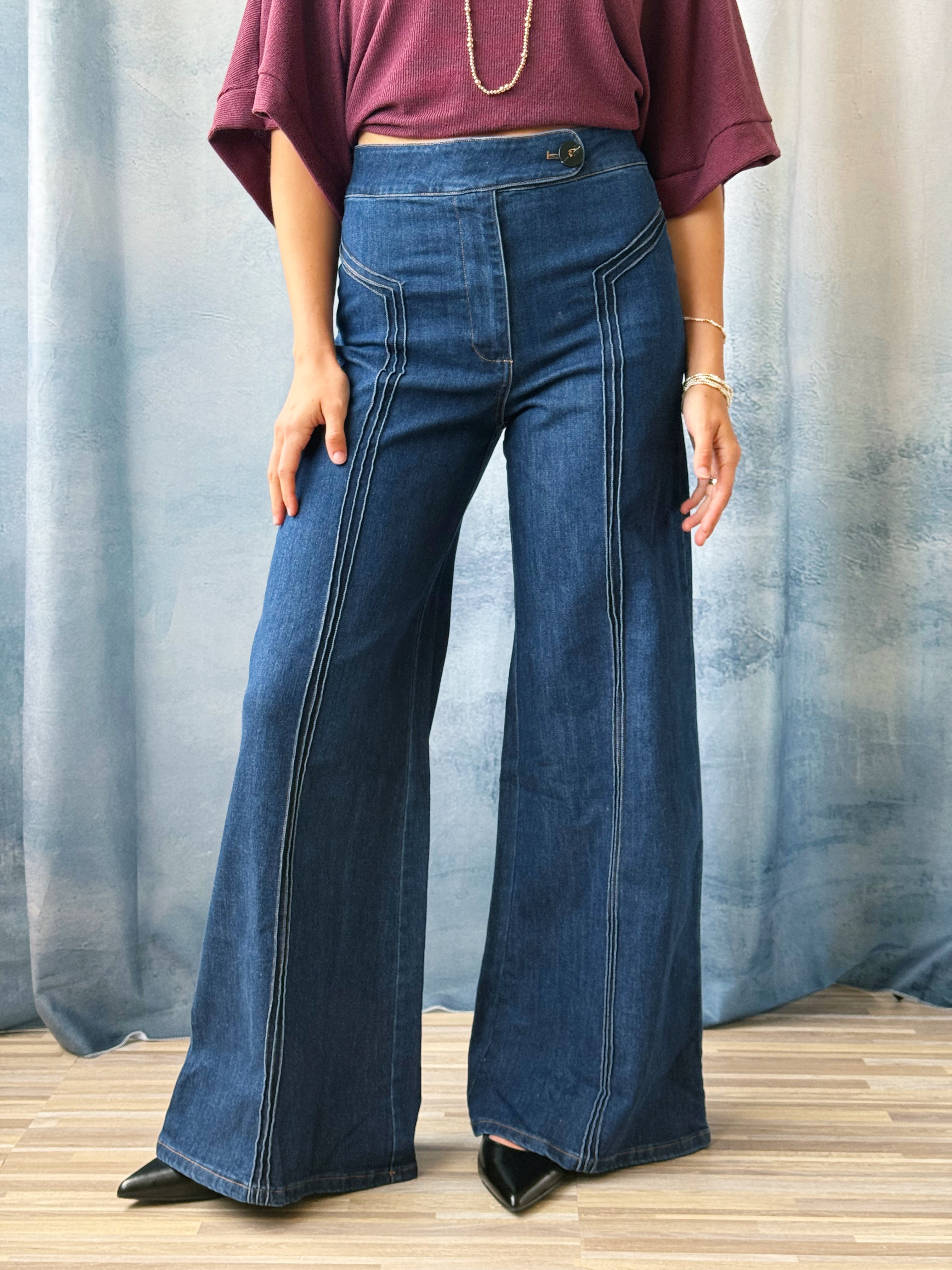 Tawny Jean - DARK DENIM - willows clothing WIDE LEG