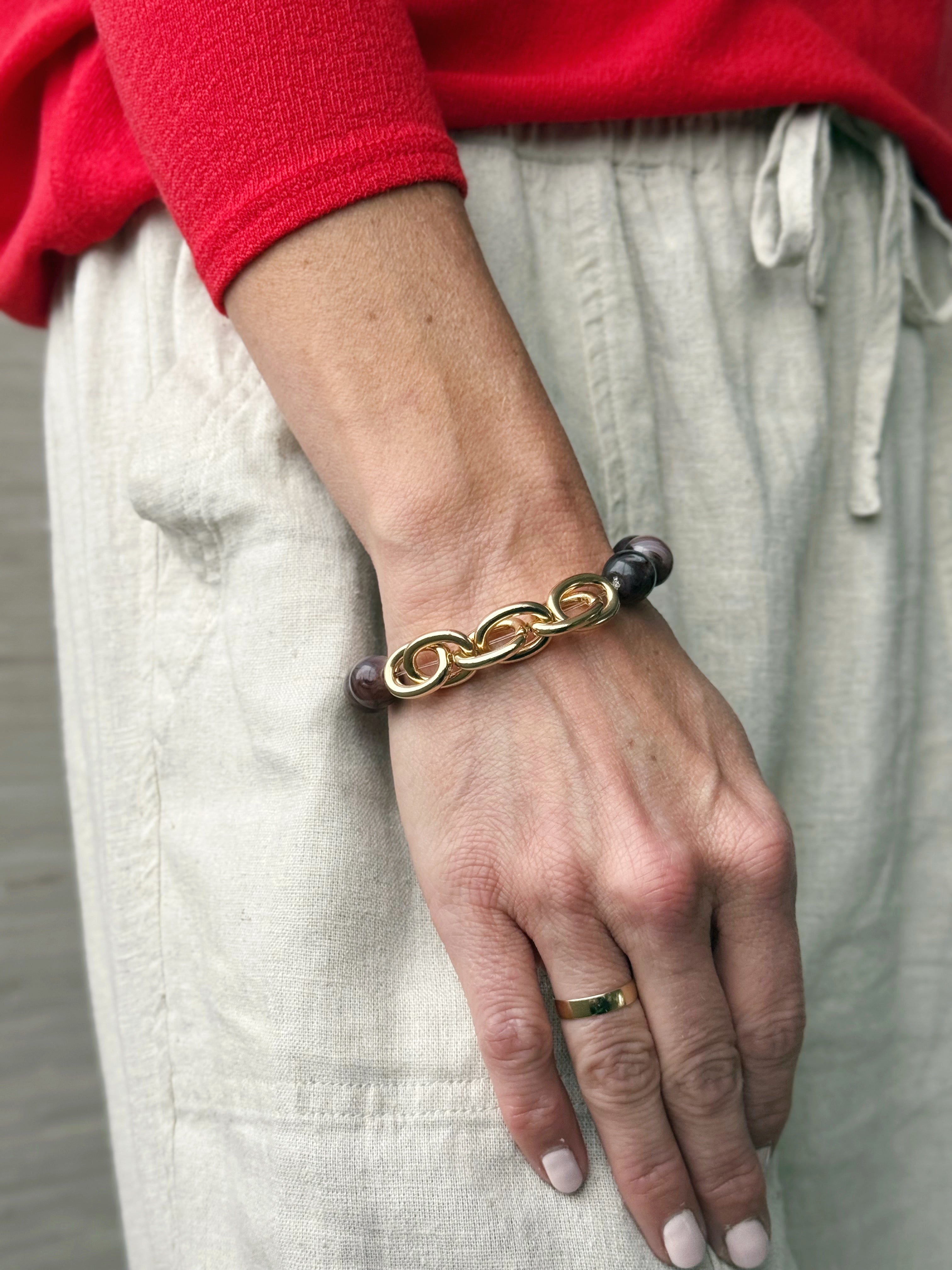 Tayla Beaded Bracelet - BROWN - willows clothing Bracelets
