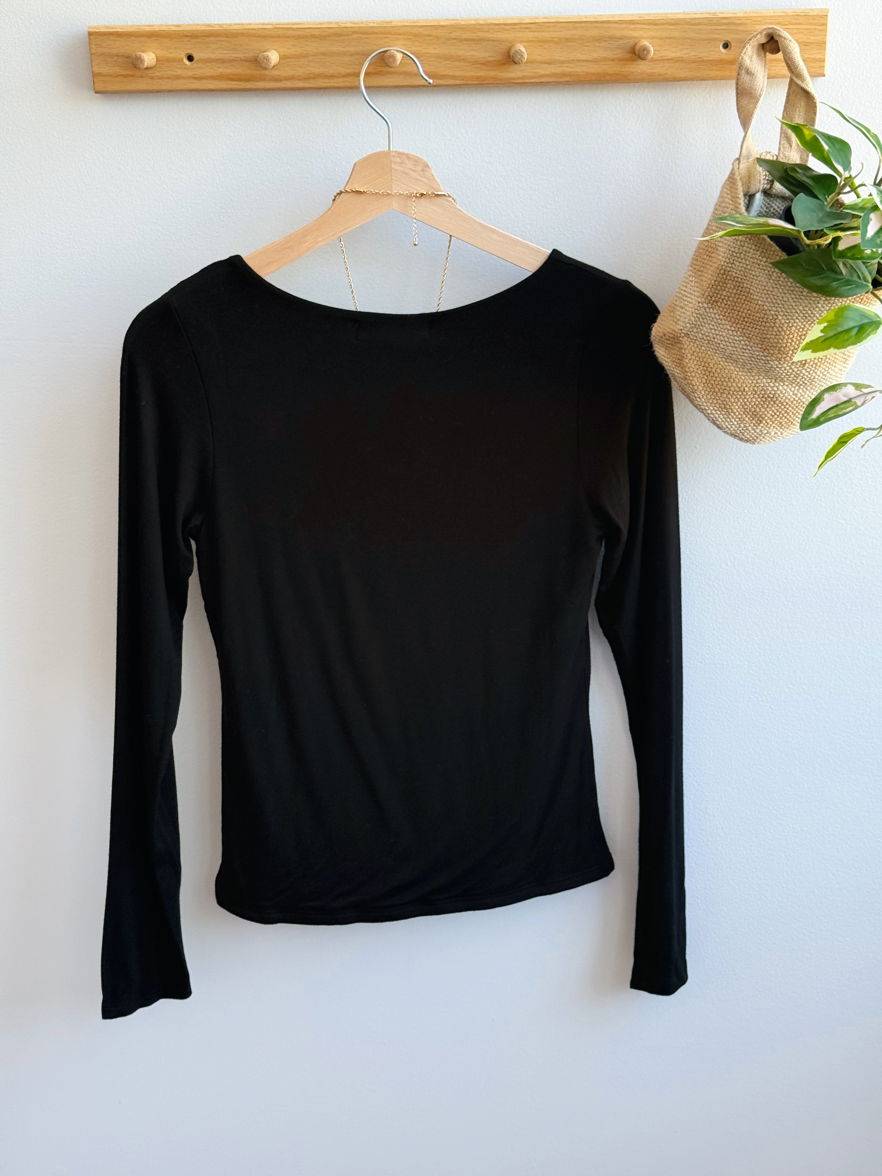 Taylor Grace Long Sleeve Top - BLACK - willows clothing L/S SHIRT