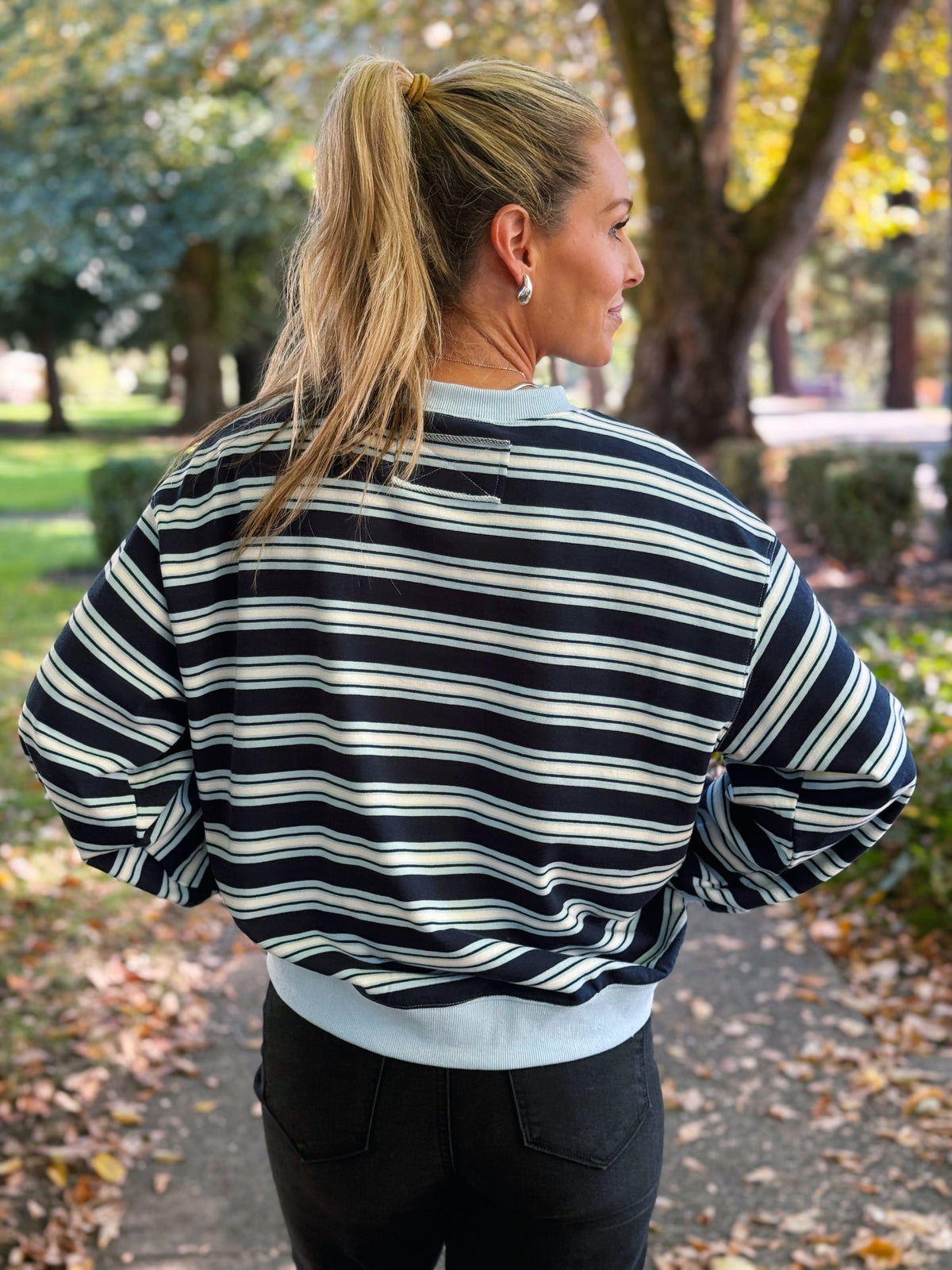 Terry Sweatshirt - NAVY COMBO - willows clothing SWEATSHIRT