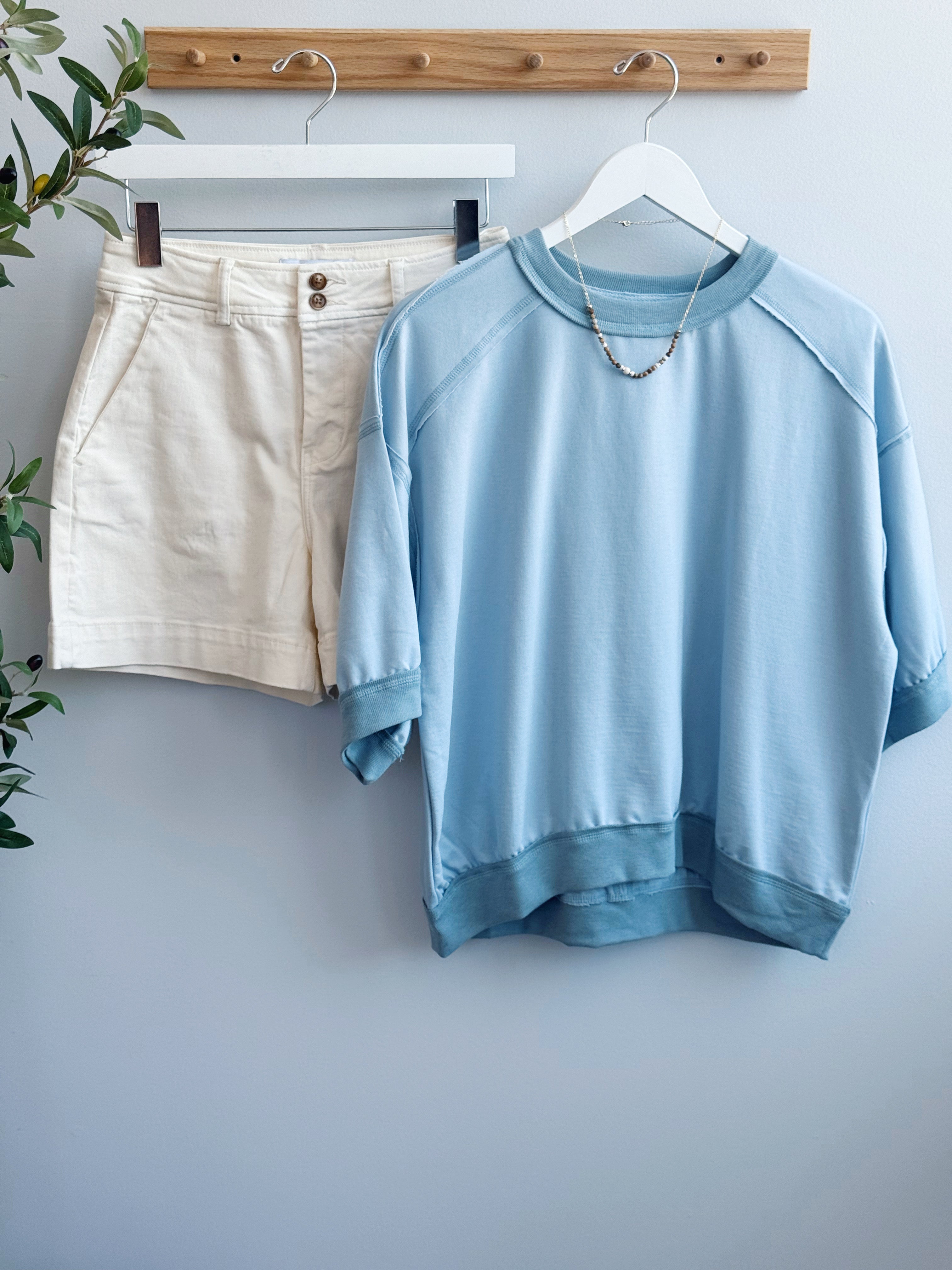 Teva Tee - DUSTY BLUE - willows clothing SWEATSHIRT
