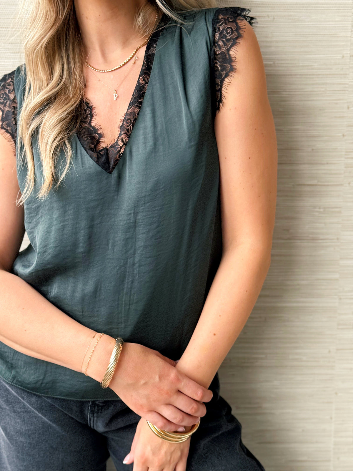 The Perfect Date Night Blouse - FOREST GREEN - willows clothing BLOUSE