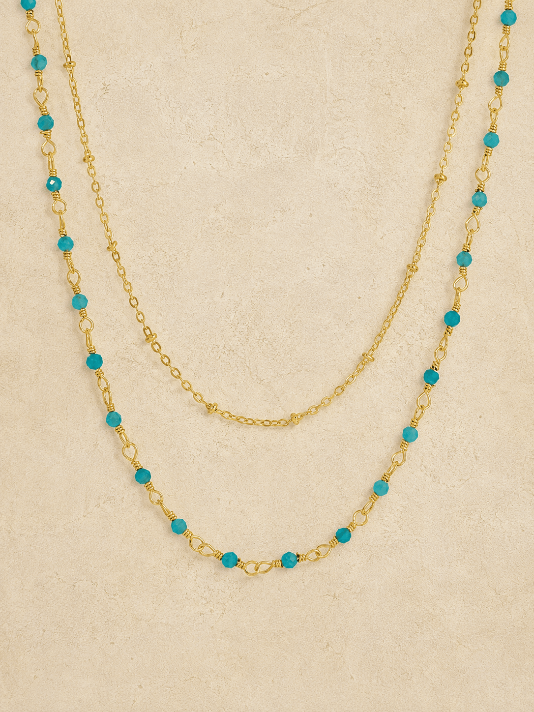 Tidepool Layered Necklace - AQUA - willows clothing NECKLACE