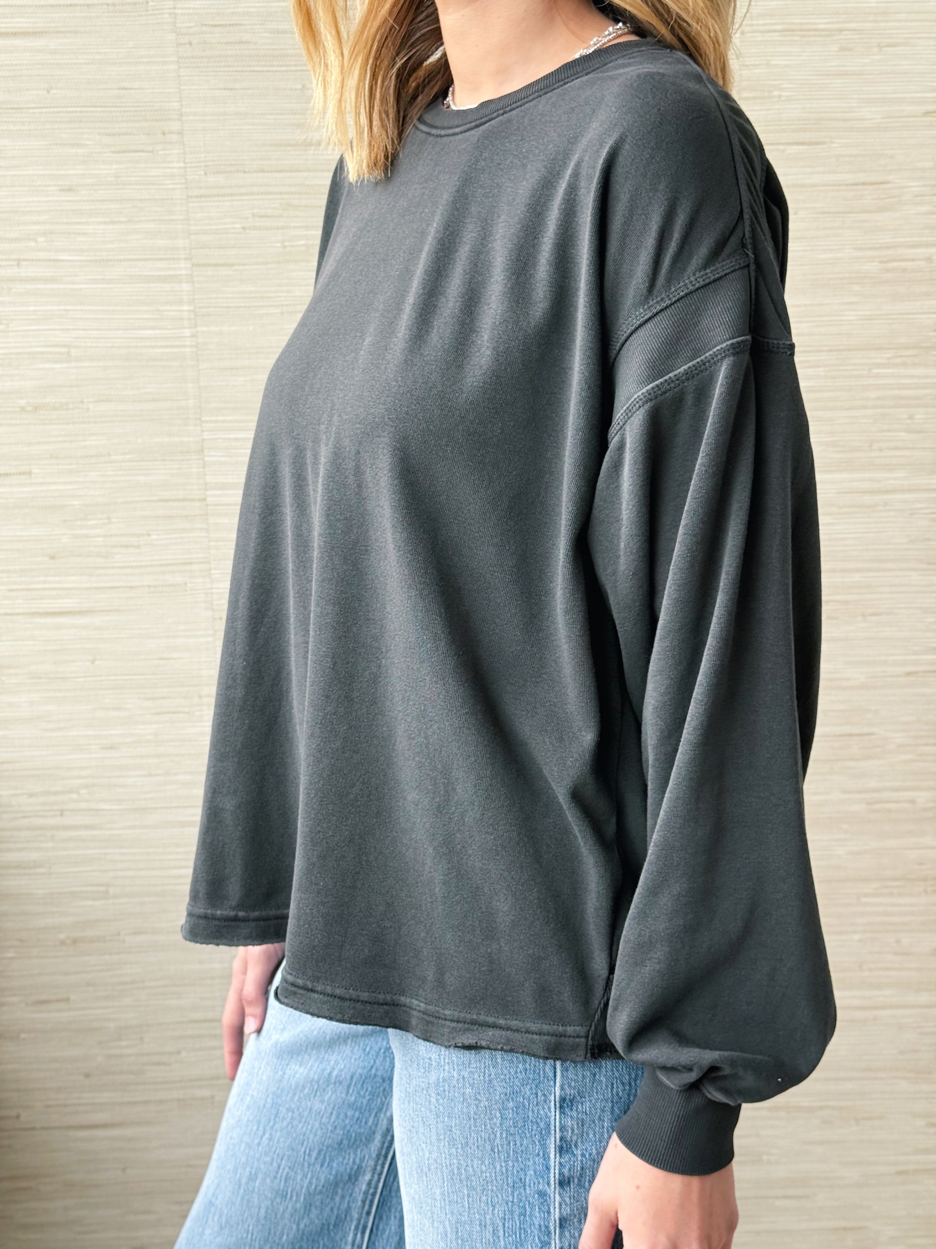 Tisha Sweatshirt - BLACK - willows clothing L/S SHIRT