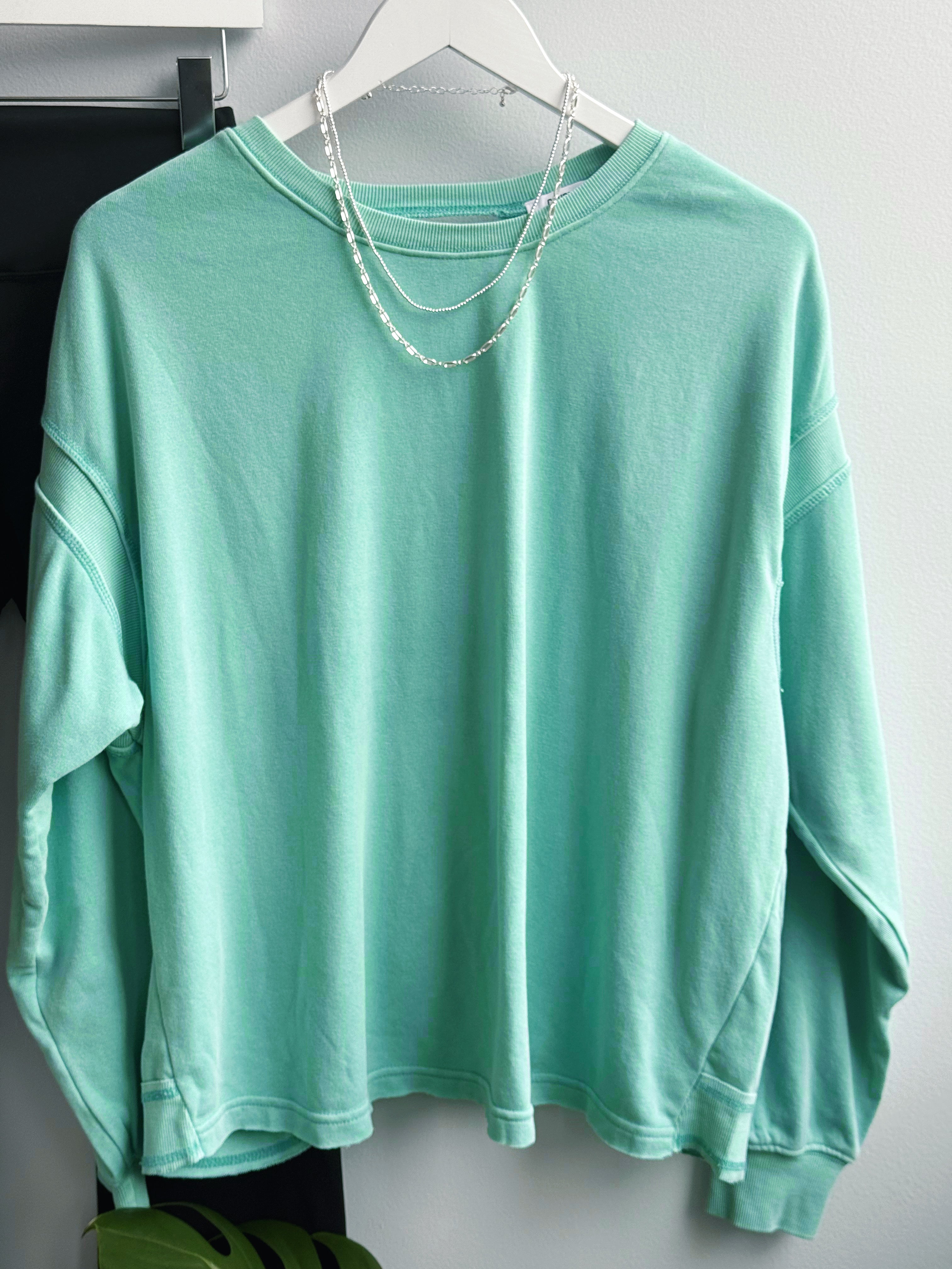 Tisha Sweatshirt - TURQUOISE - willows clothing L/S SHIRT