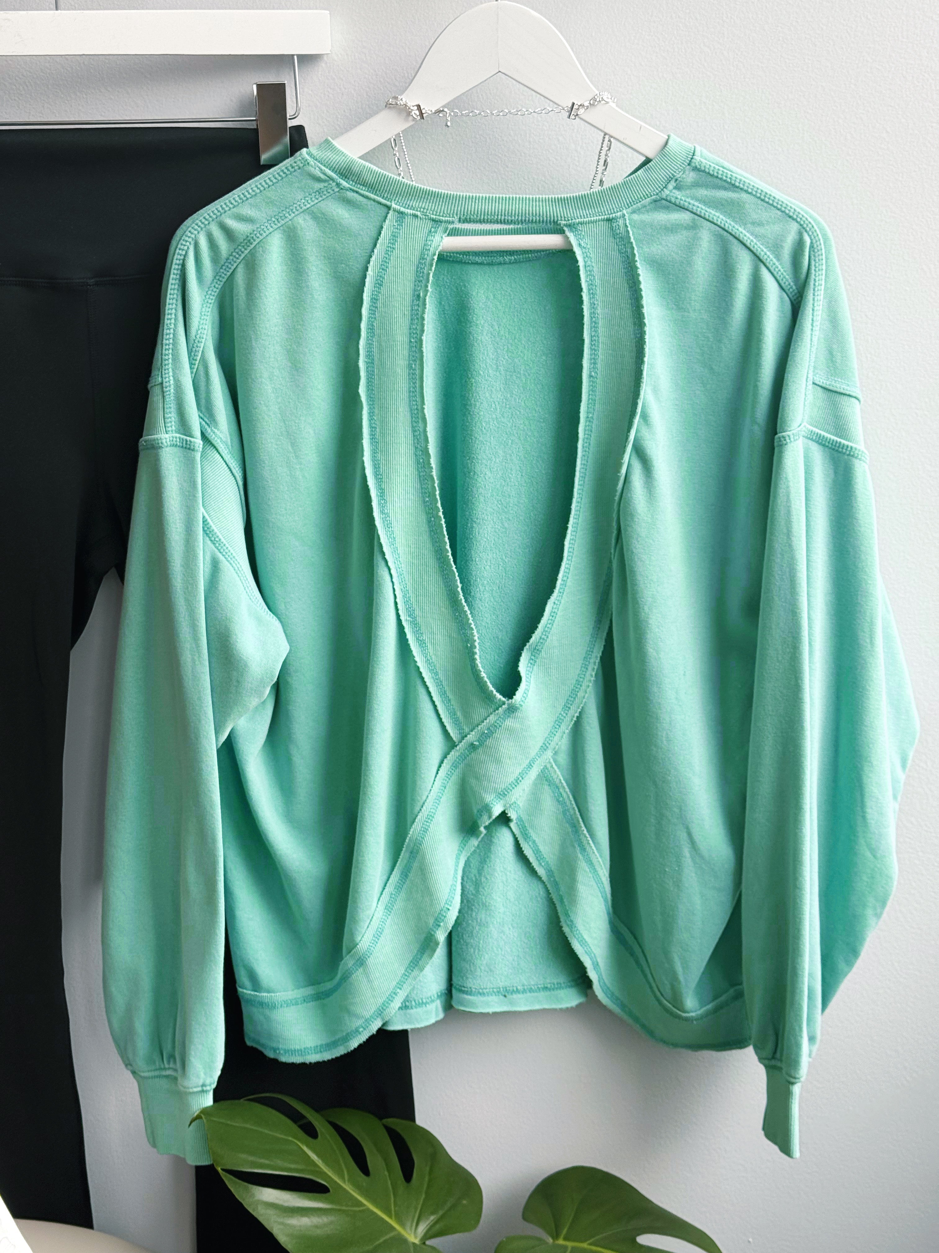 Tisha Sweatshirt - TURQUOISE - willows clothing L/S SHIRT
