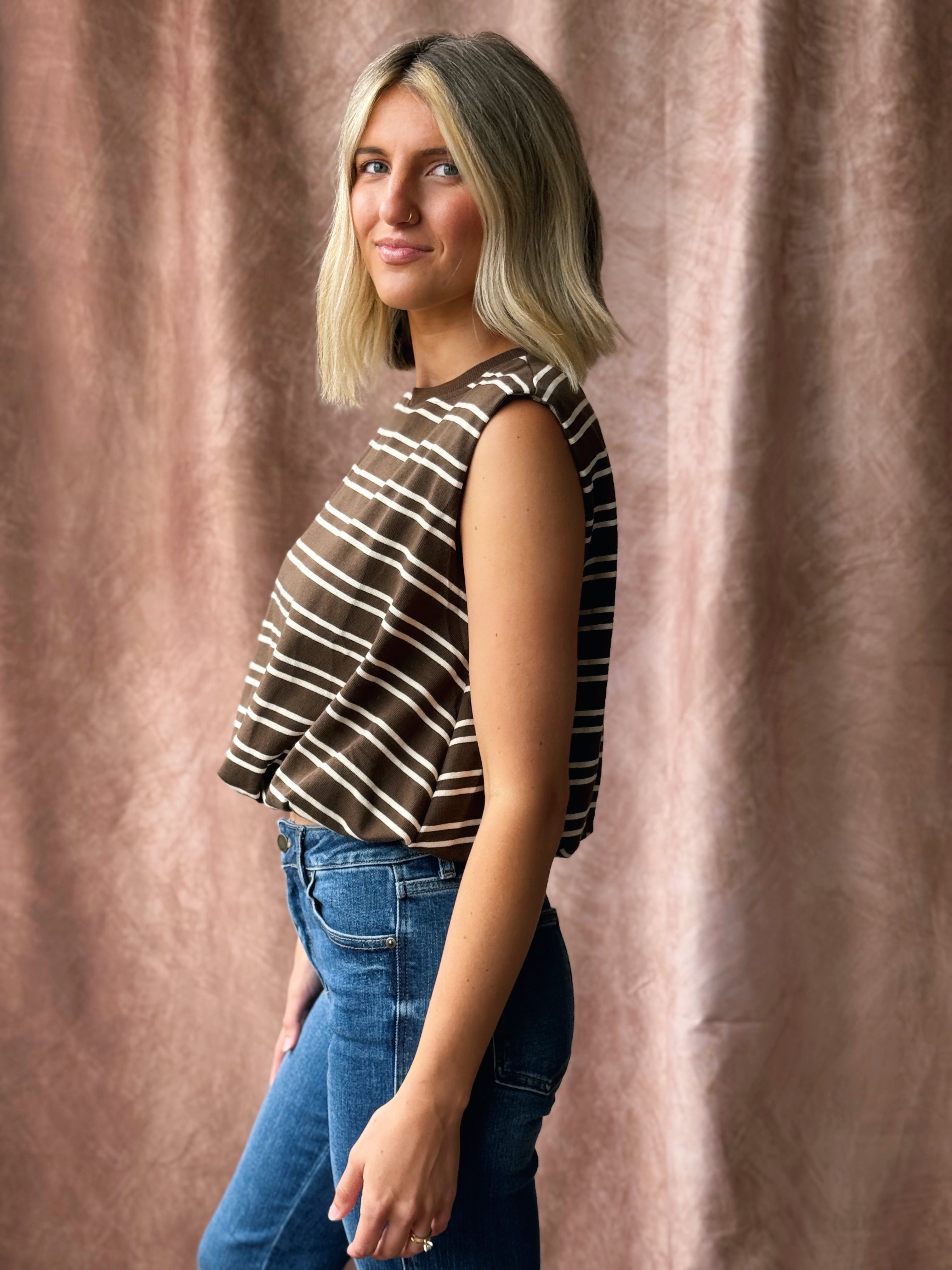 Toasted S'mores Tank - BROWN - willows clothing TANKS
