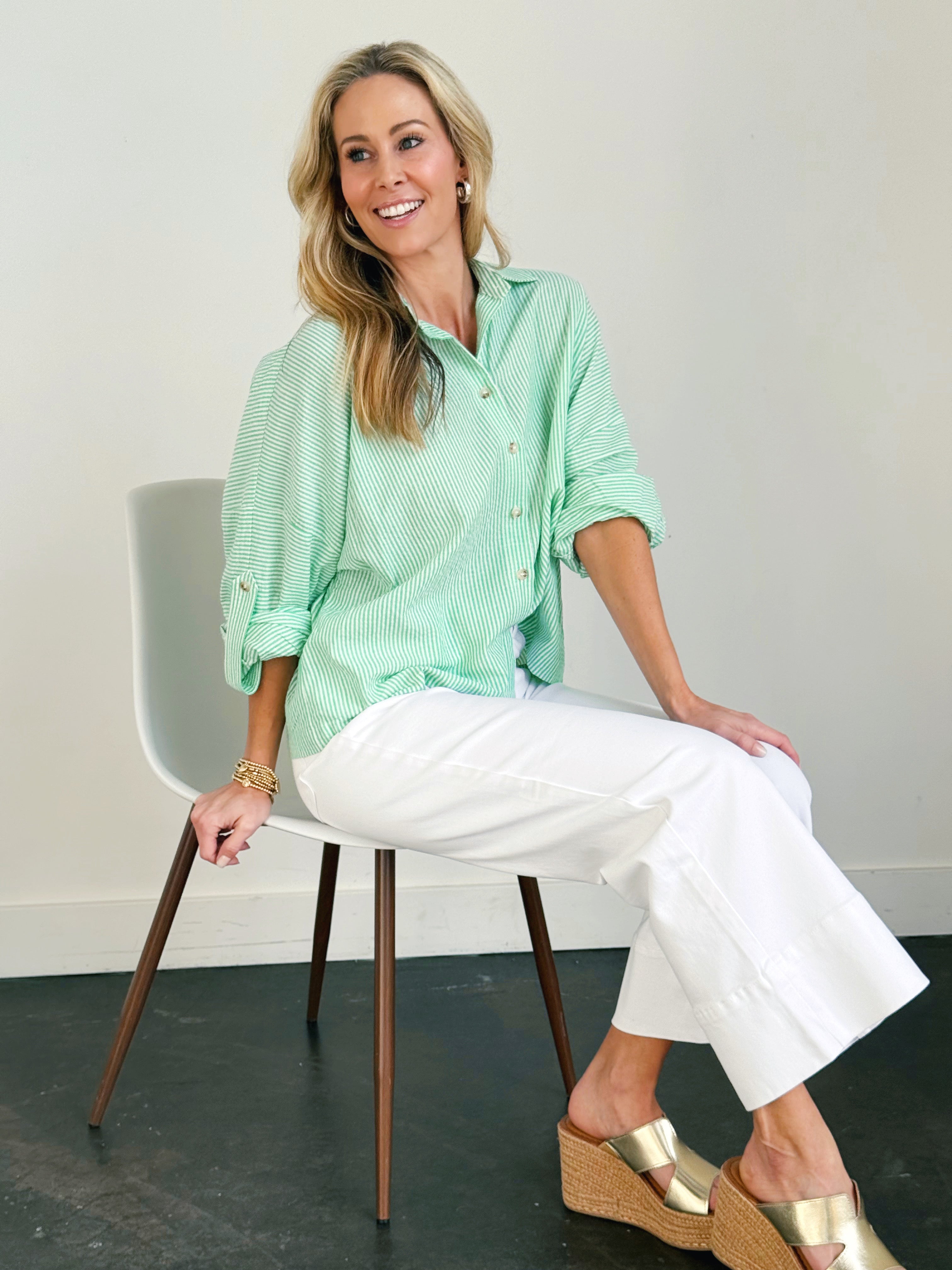 Toni Blouse - GREEN - willows clothing L/S SHIRT