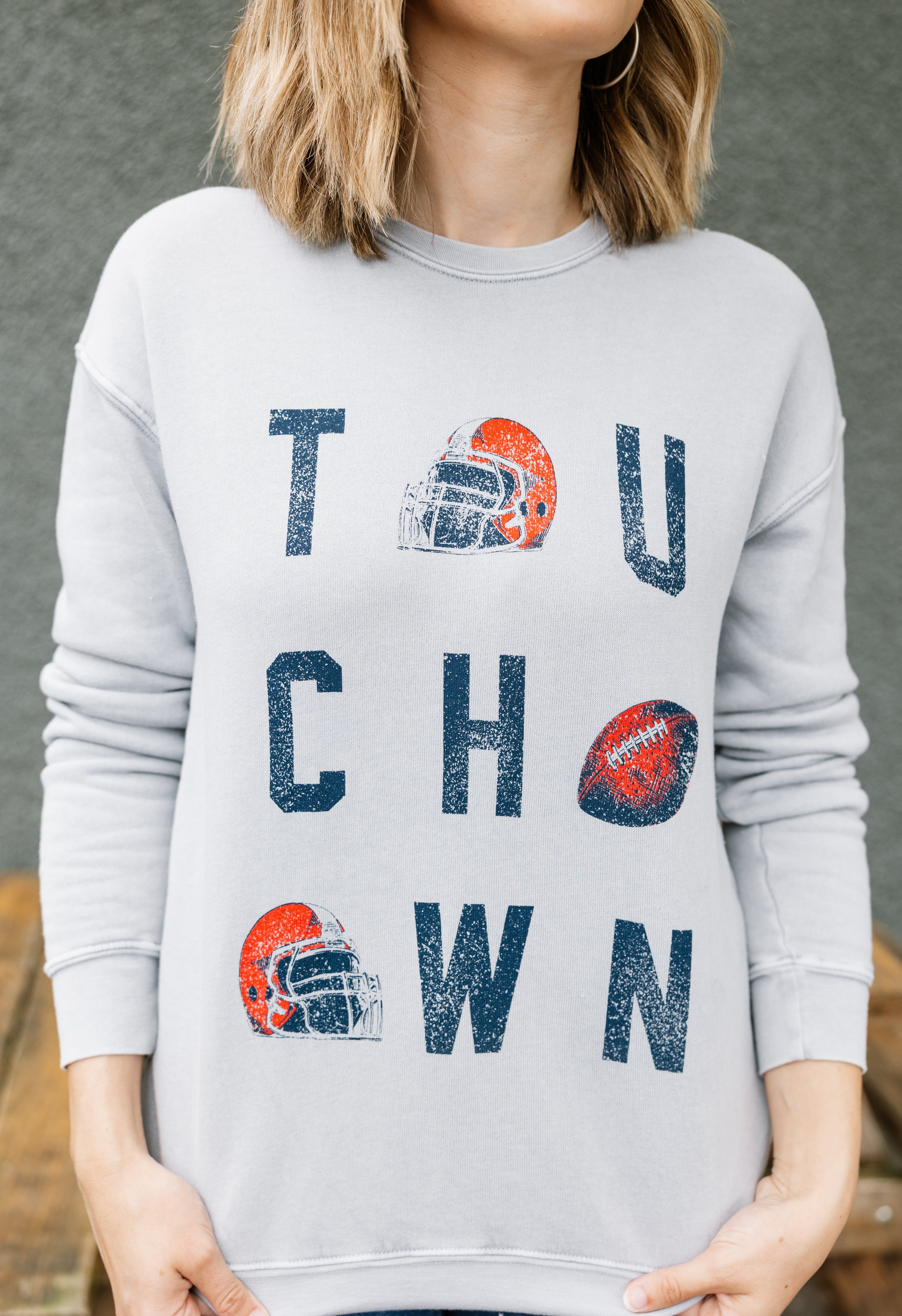 Touchdown Sweatshirt - HEATHER GREY - willows clothing SWEATSHIRT