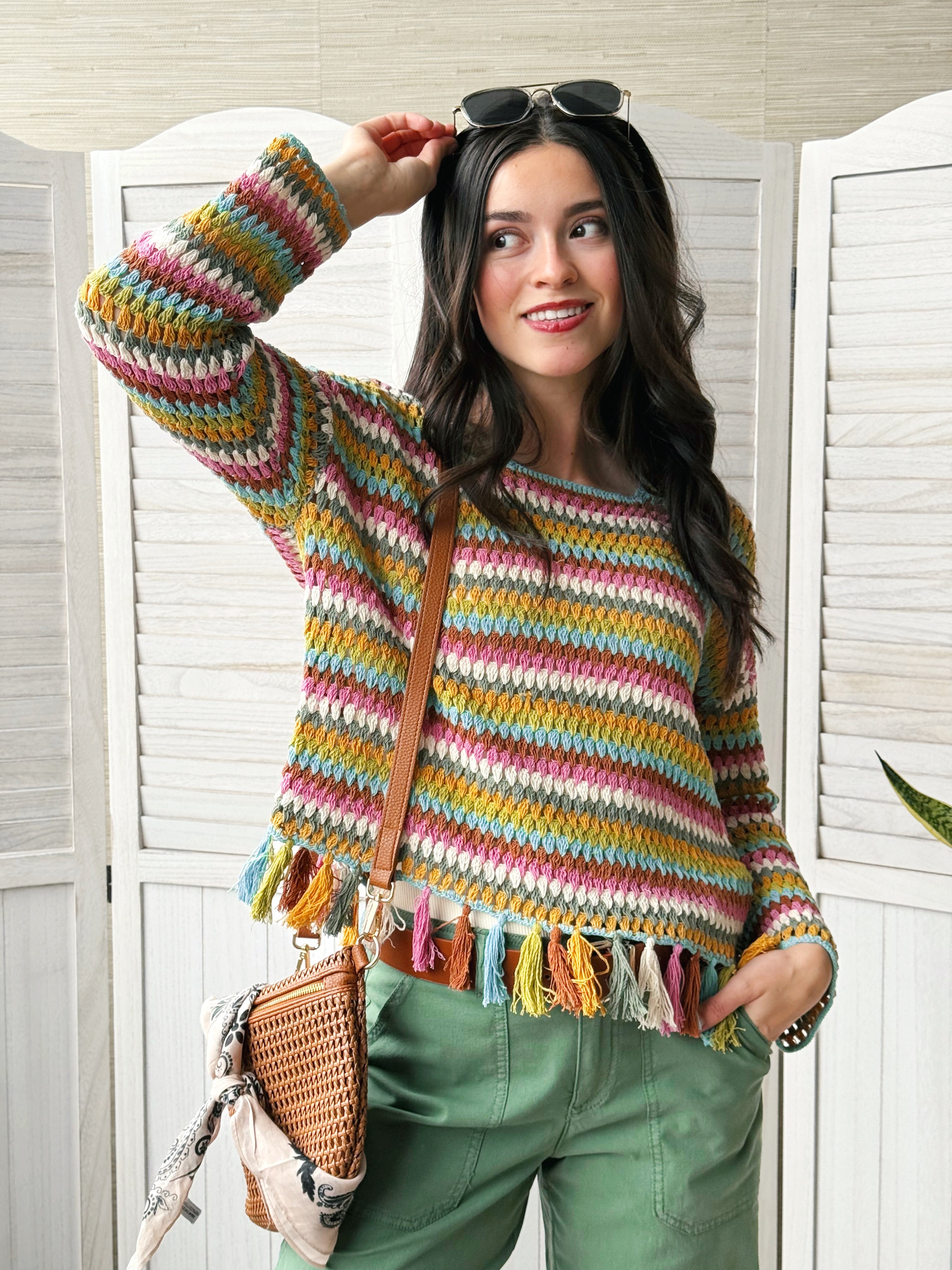 [TRIBAL] Carly Sweater - AQUA SKY - willows clothing SWEATER