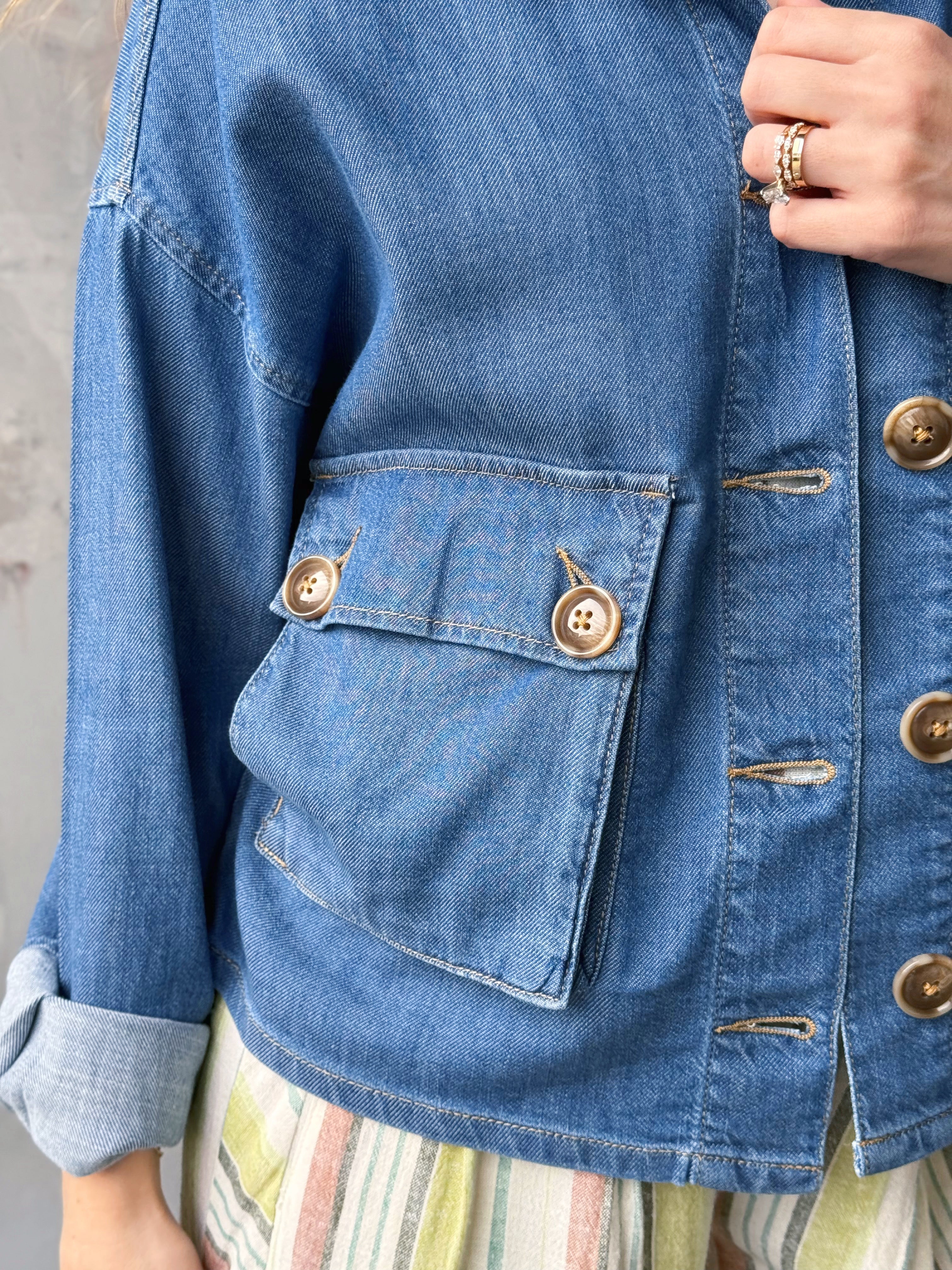 [TRIBAL] Ellis Jacket - FJORDBLUE - willows clothing DENIM JACKET