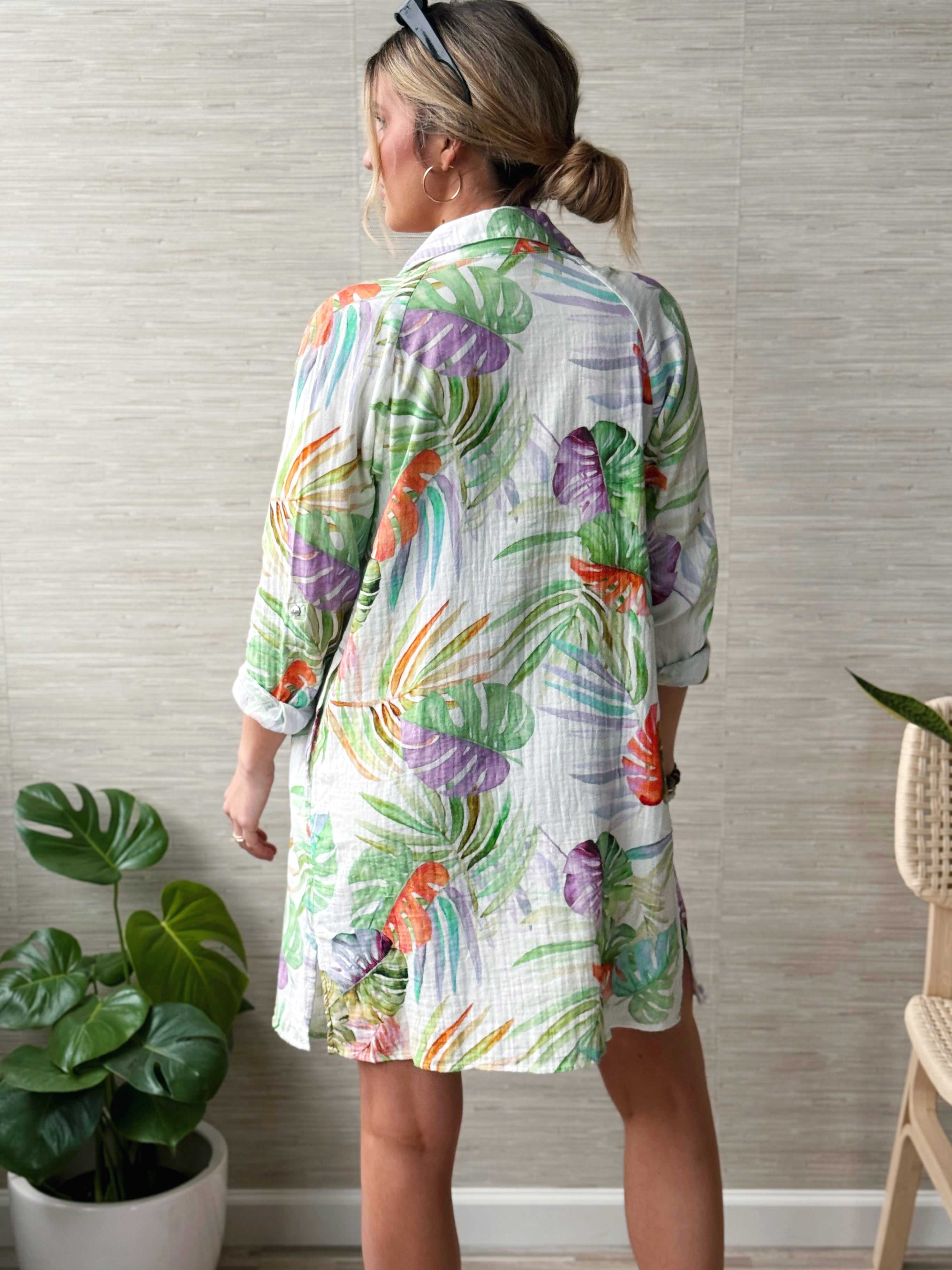 [TRIBAL] Maura Shirt Dress - SUNKISSED - willows clothing SHORT DRESS