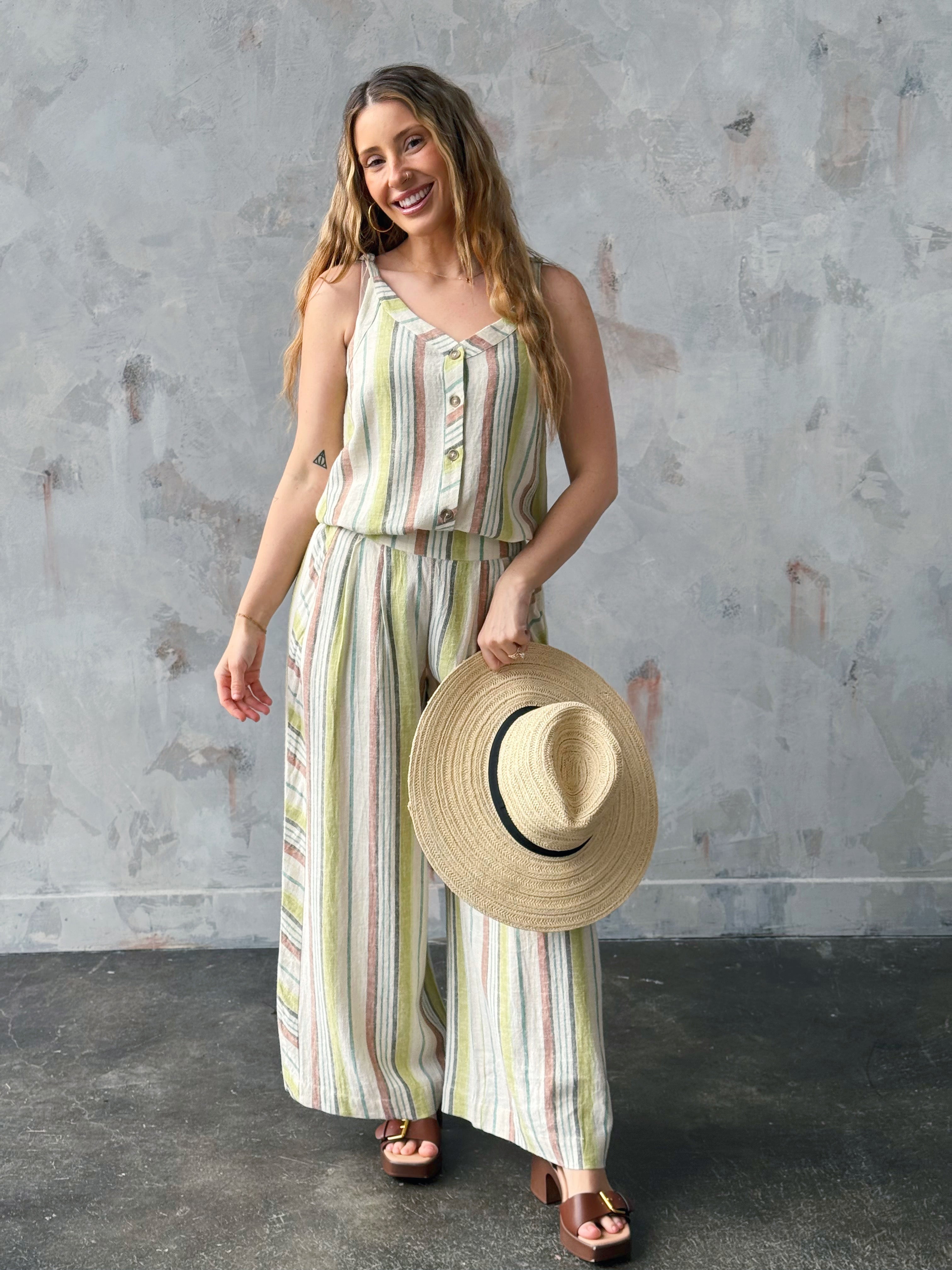 [TRIBAL] Provence Linen Tank - KIWIZEST - willows clothing TANK