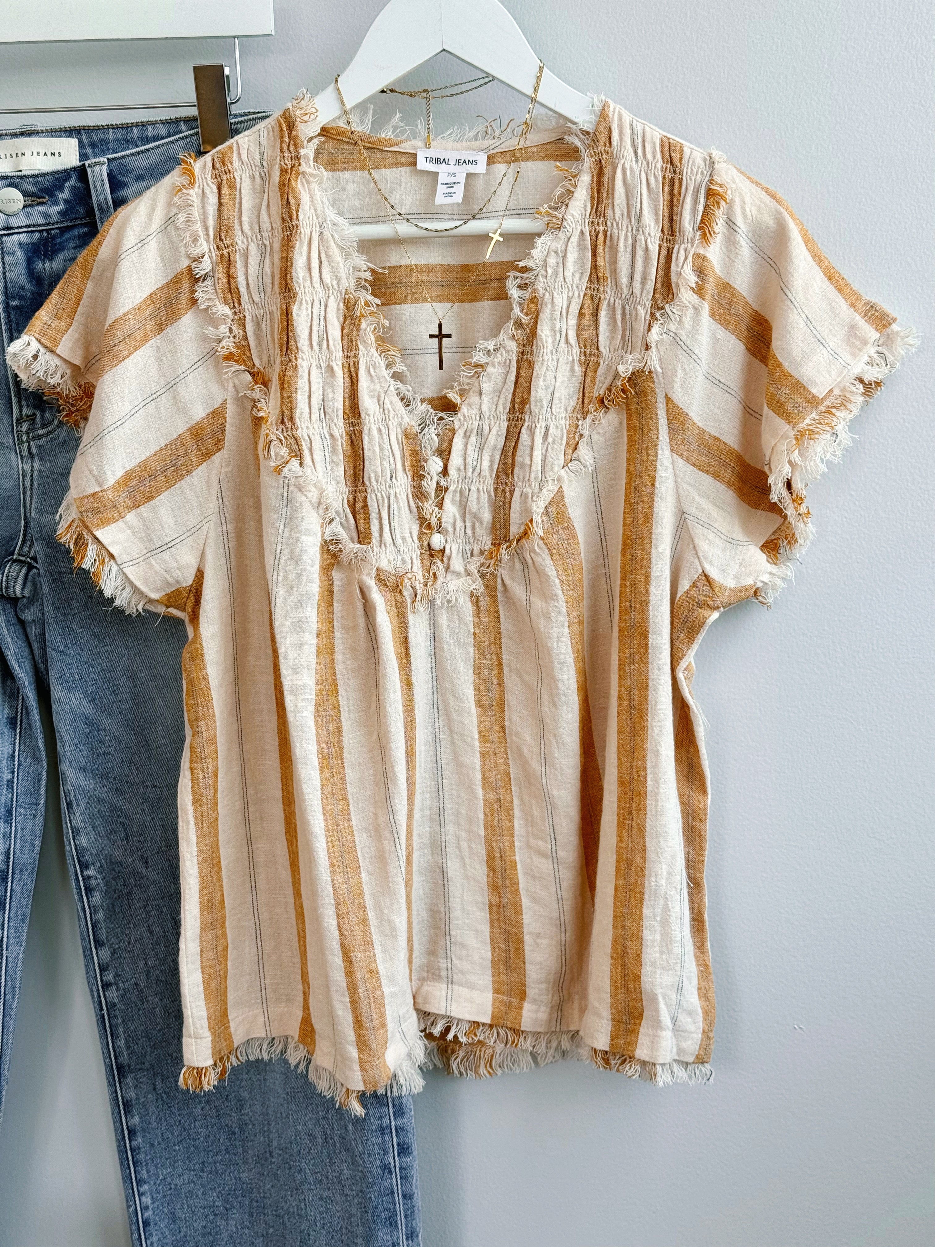 [TRIBAL] Rosario Blouse - SAHARABEIGE - willows clothing BLOUSE