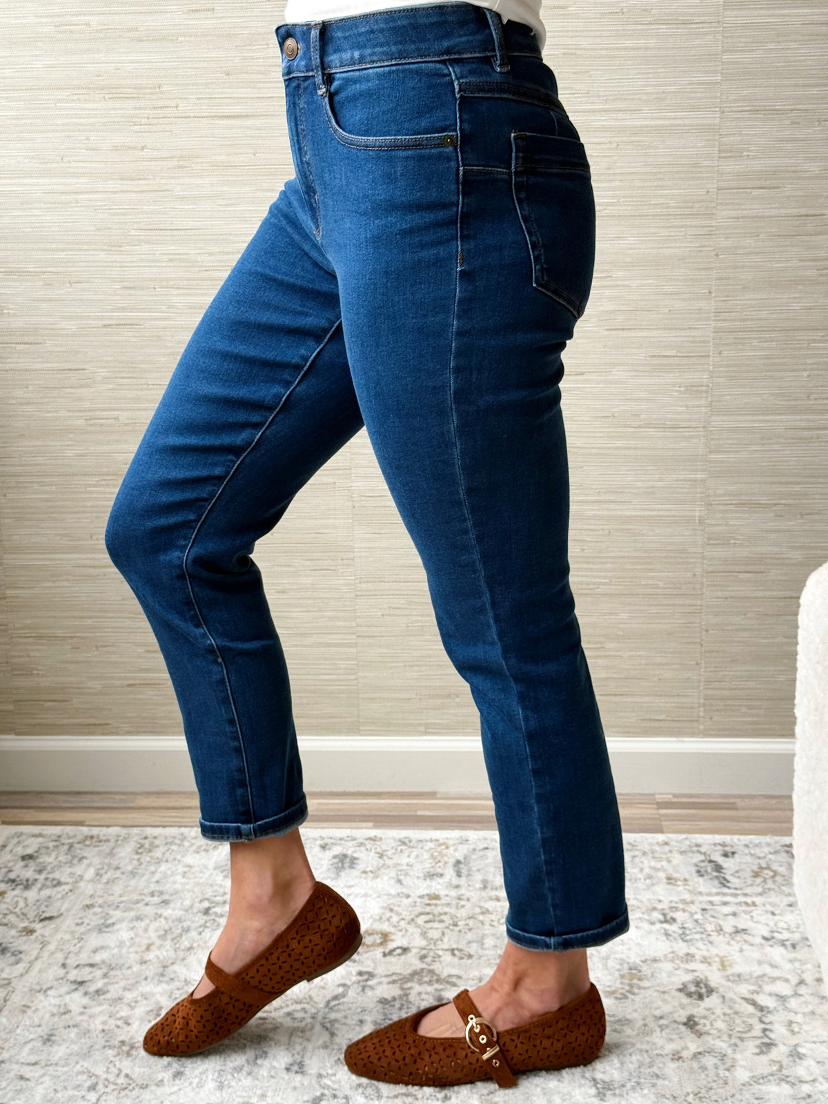 [TRIBAL] Sophia Slim Ankle Jean - FADED BLUE - willows clothing ANKLE