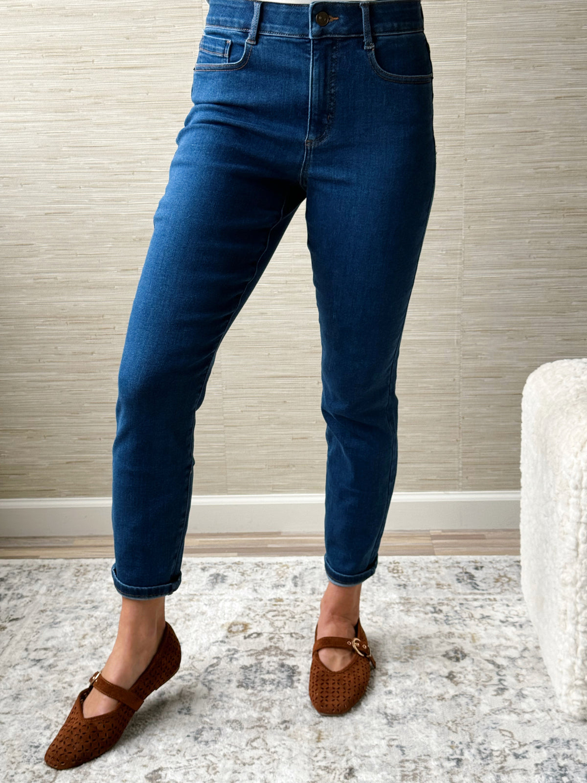 [TRIBAL] Sophia Slim Ankle Jean - FADED BLUE - willows clothing ANKLE