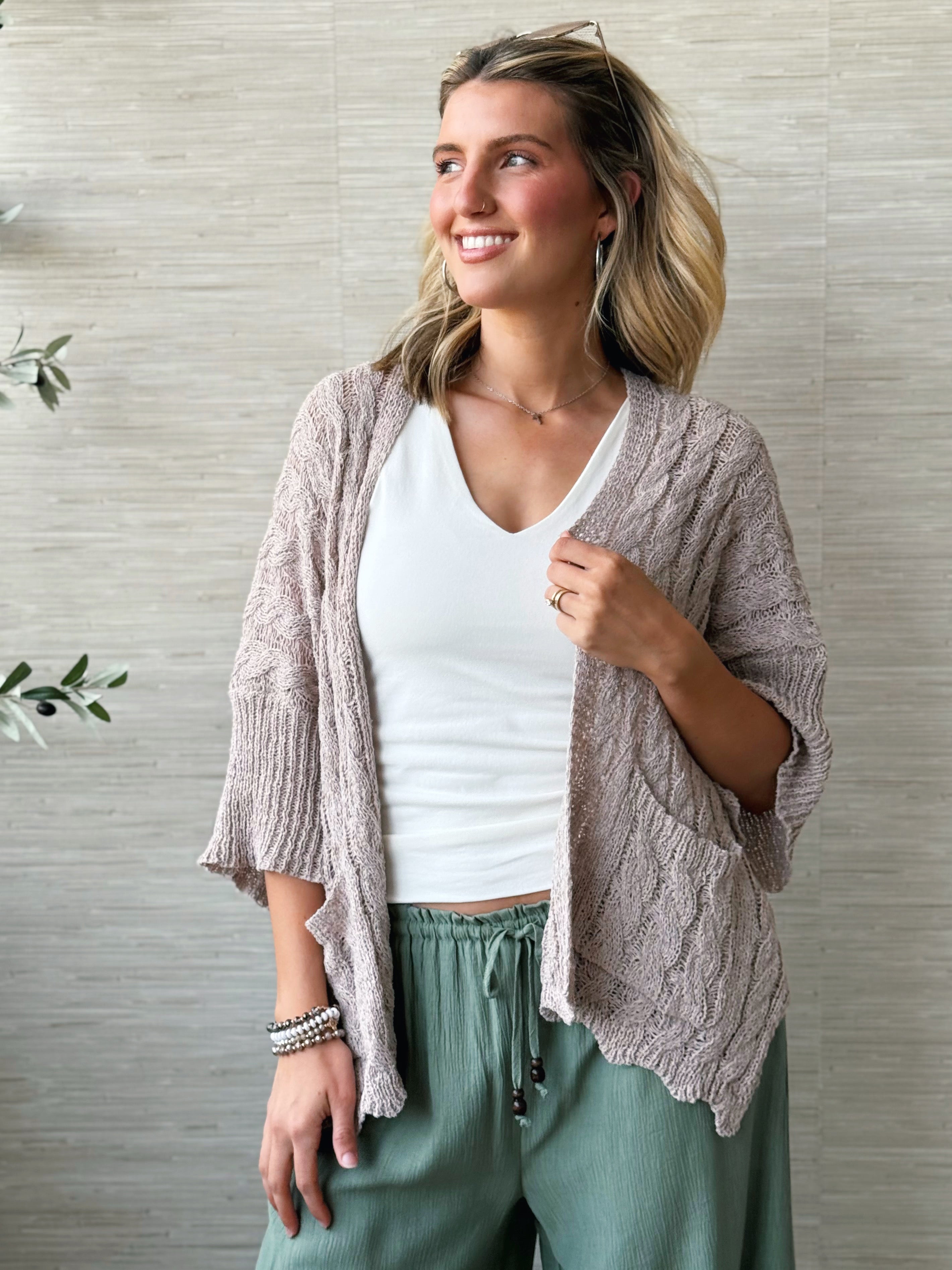 Tru Cardigan - CARAMEL ALMOND - willows clothing Cardigan