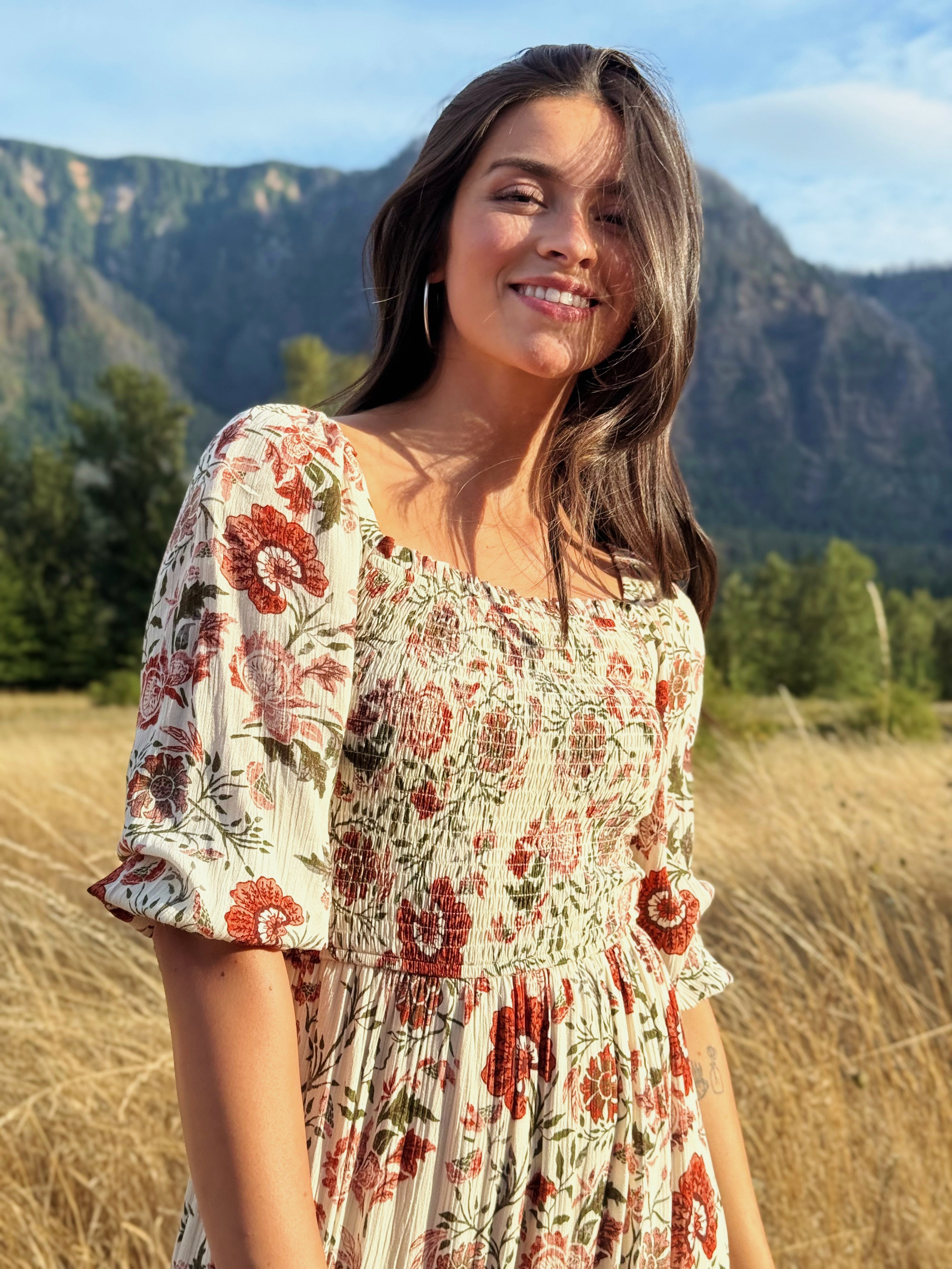 Trust Fall Dress - BRICK - willows clothing Long Dress