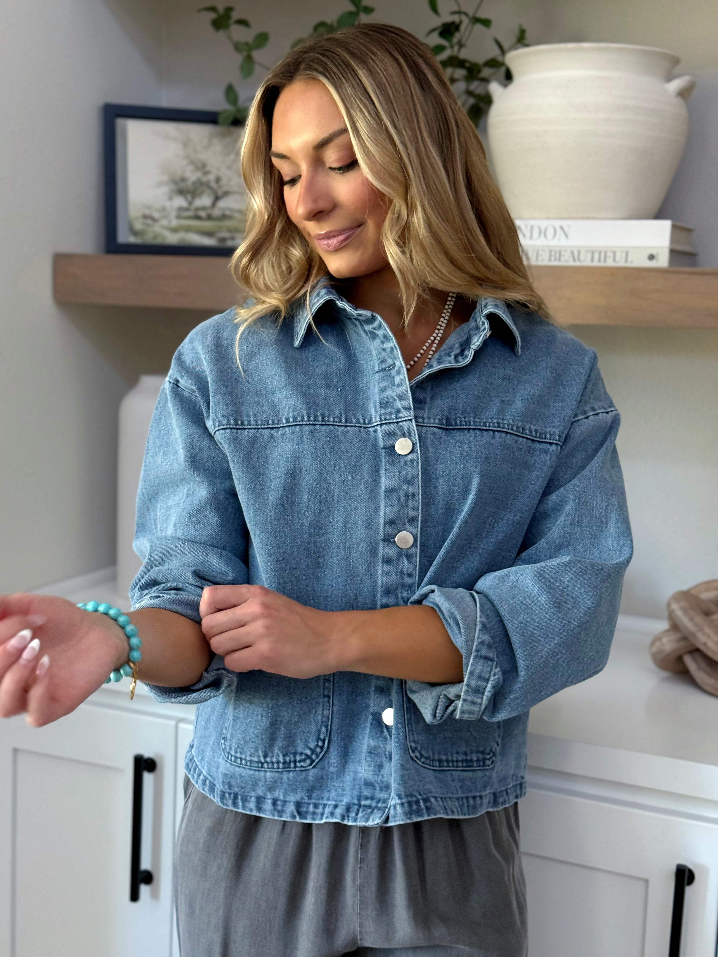 Tulsa Denim Jacket - DENIM - willows clothing DENIM JACKET