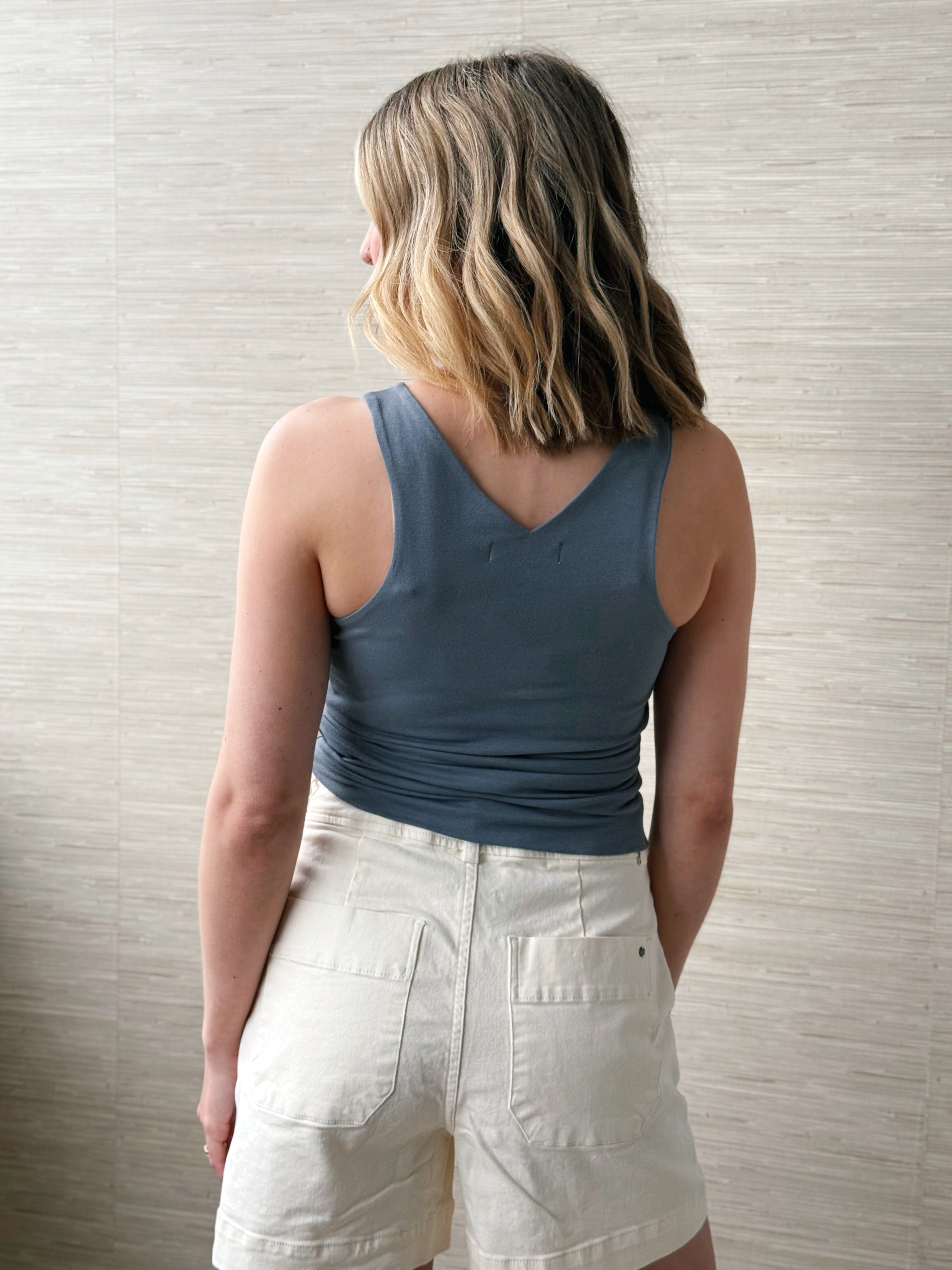 V - Neck Tank - NEW SLATE - willows clothing TANK