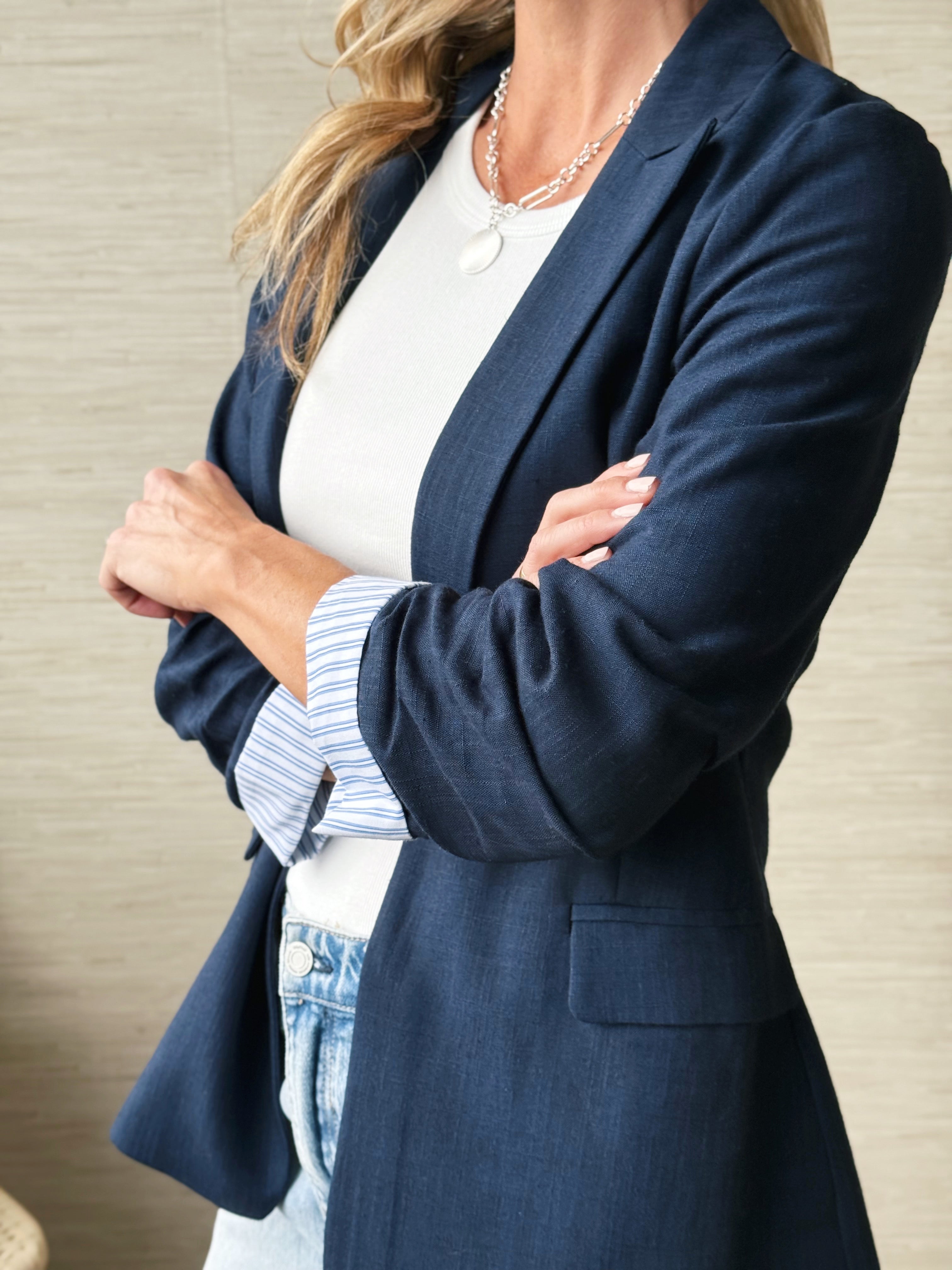 Val Blazer - NAVY - willows clothing BLAZER
