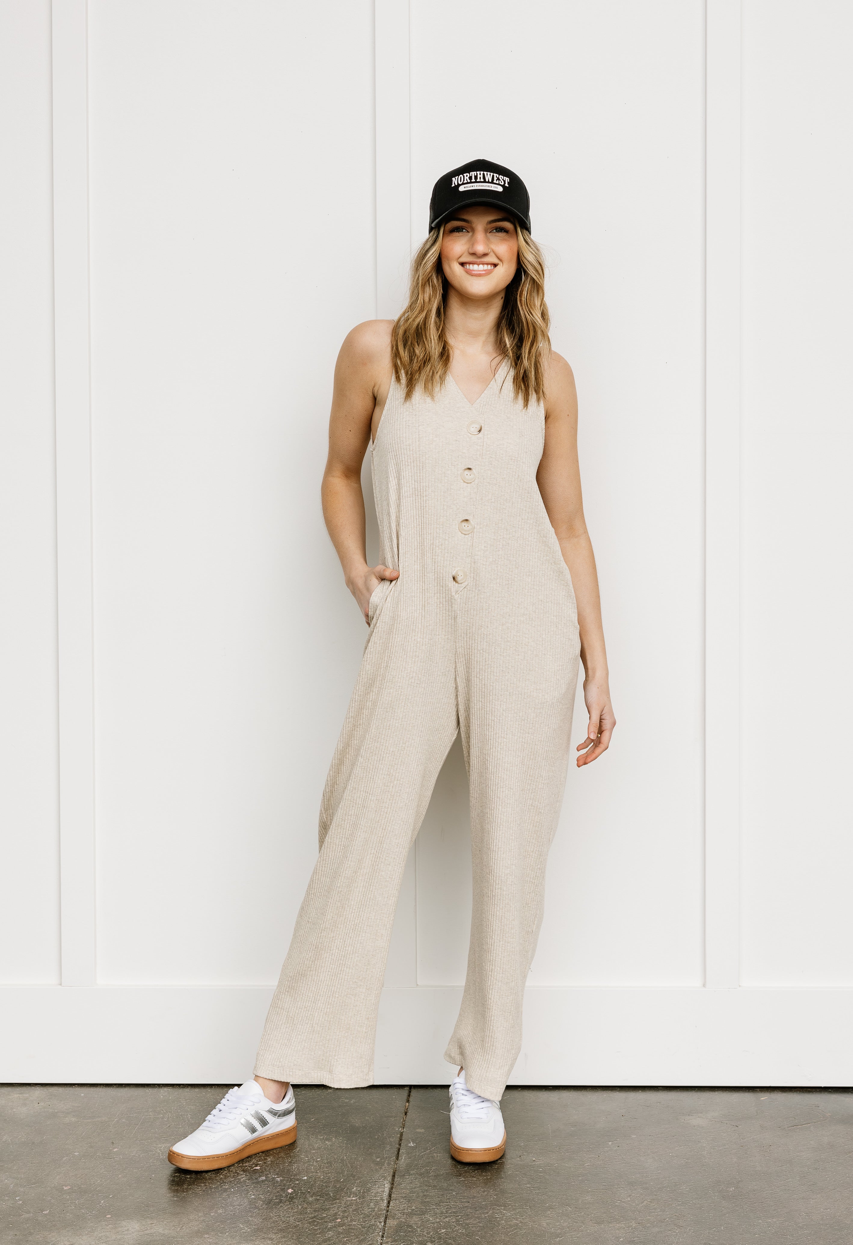 Vernon Jumpsuit - OATMEAL - willows clothing Jumpsuit