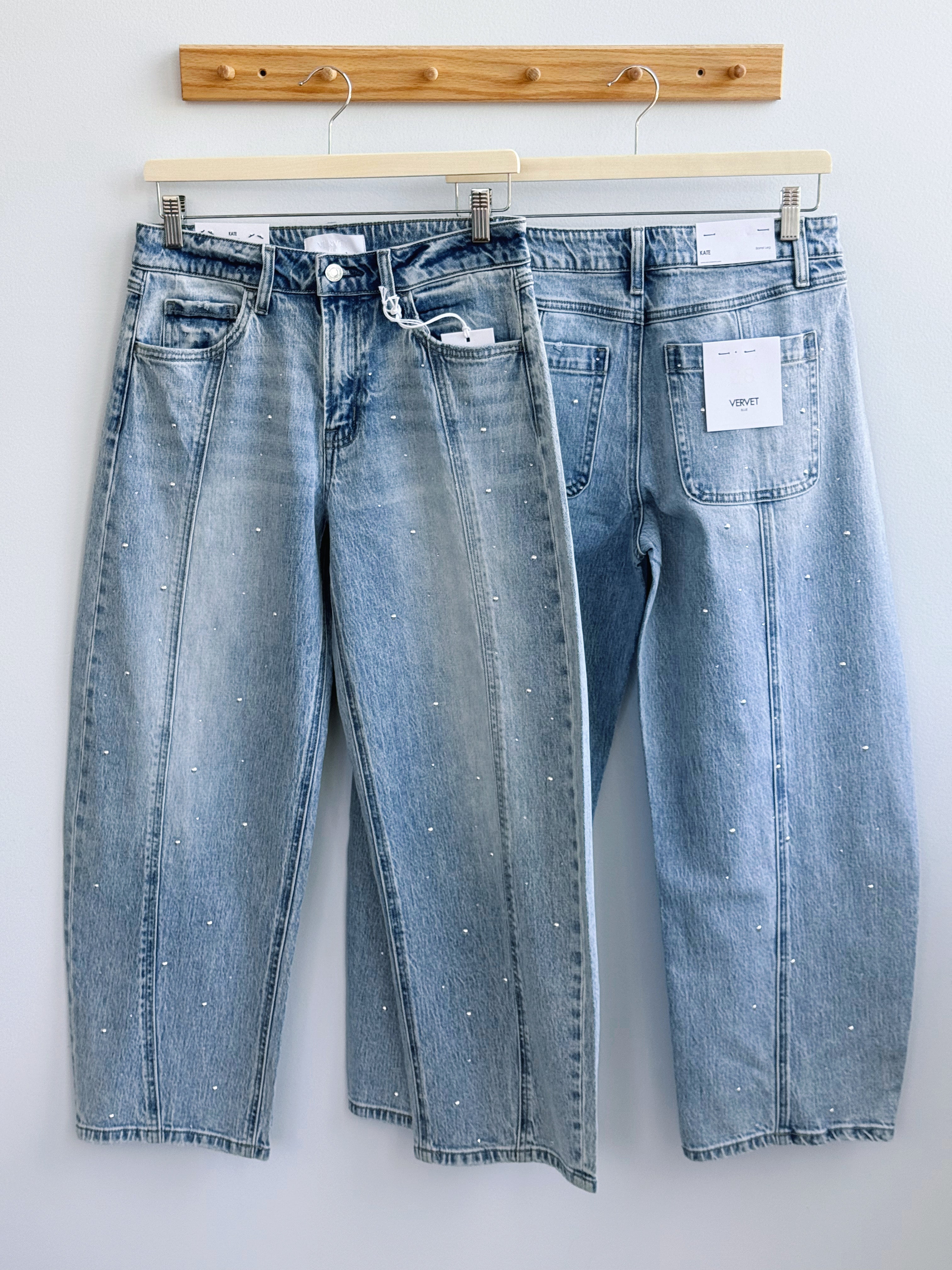 [VERVET] Kate Embellished Jean - BRILLIANT - willows clothing BARREL JEAN