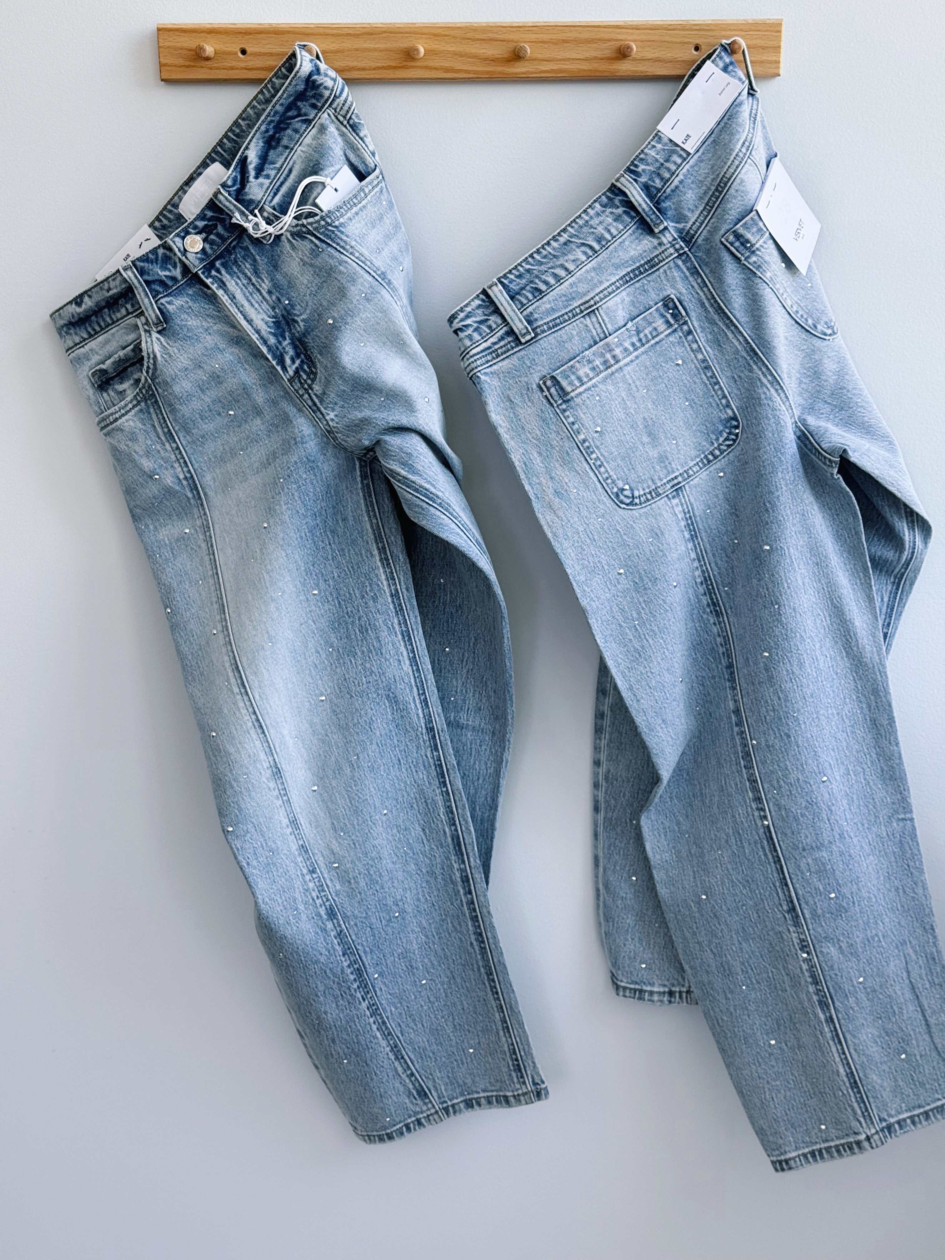 [VERVET] Kate Embellished Jean - BRILLIANT - willows clothing BARREL JEAN