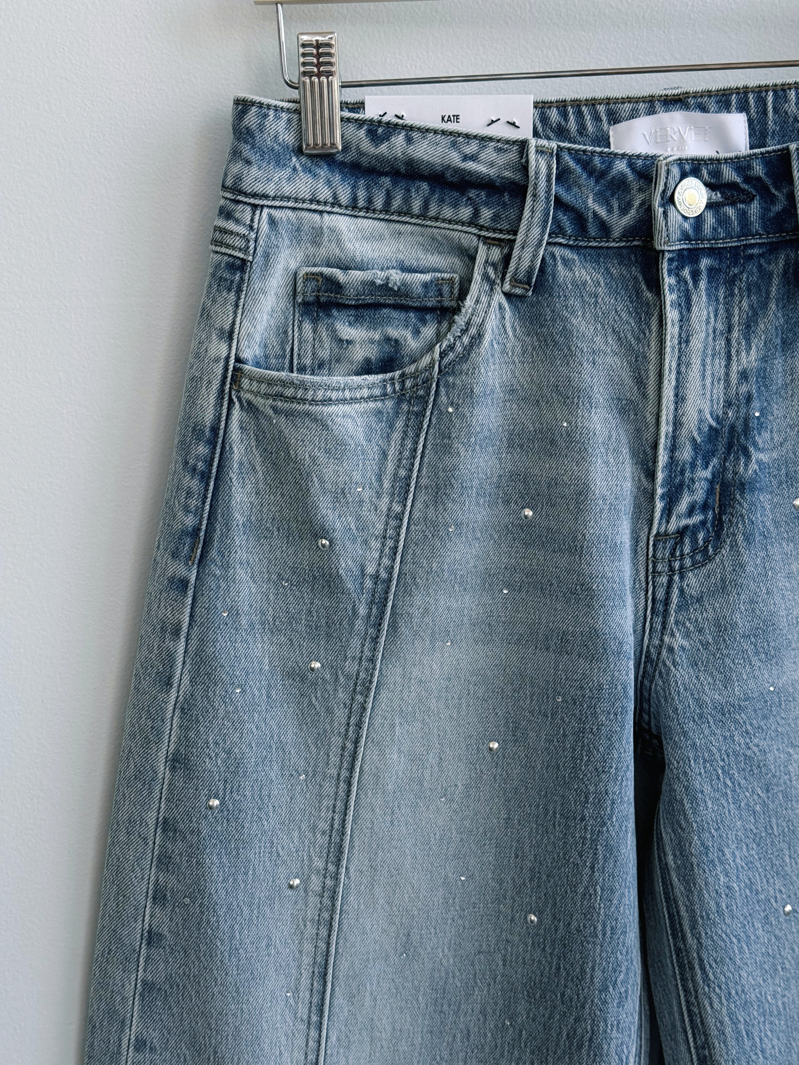 [VERVET] Kate Embellished Jean - BRILLIANT - willows clothing BARREL JEAN
