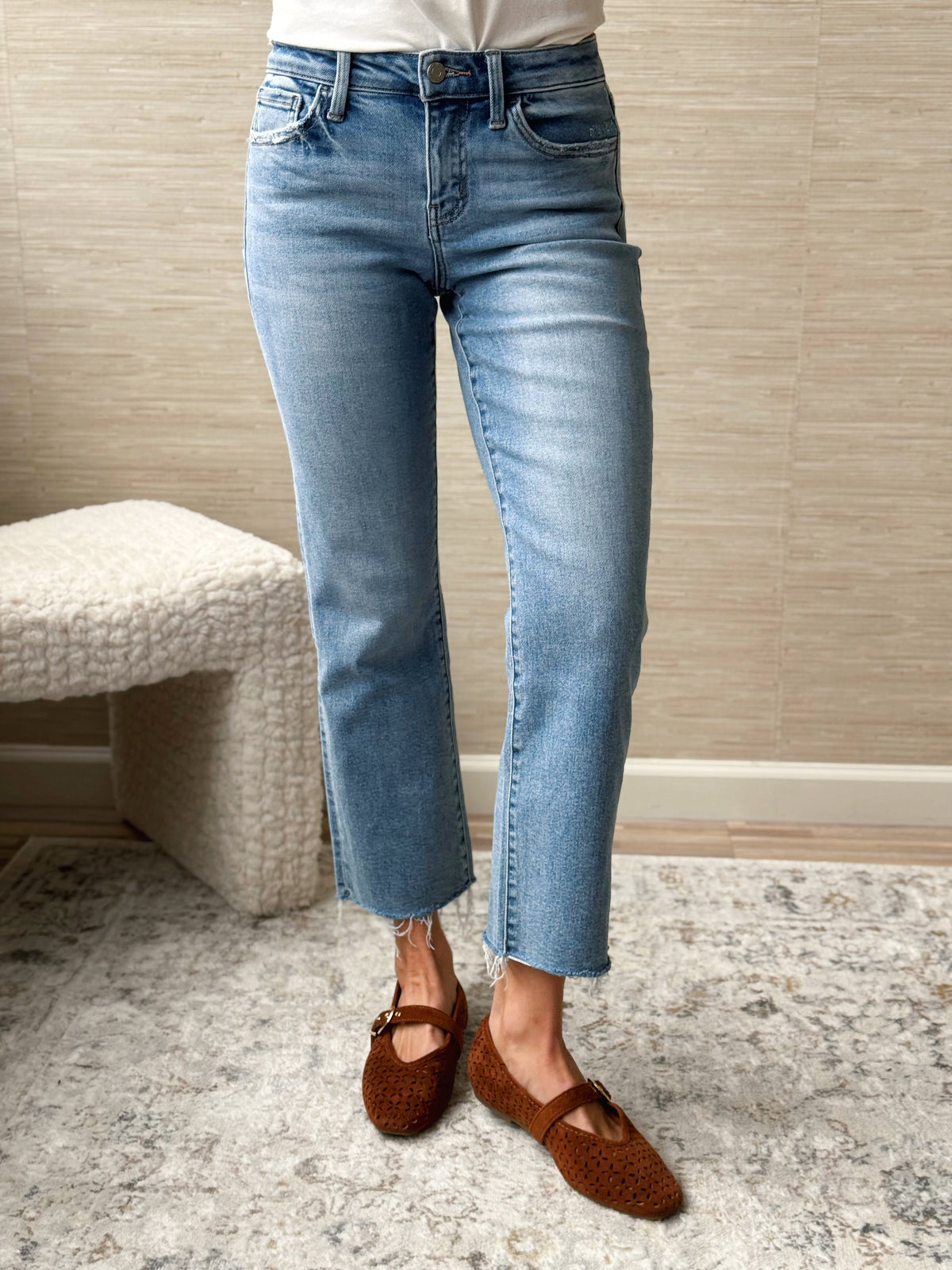 [VERVET] Melissa Jean - MEDIUM DENIM - willows clothing Straight Leg
