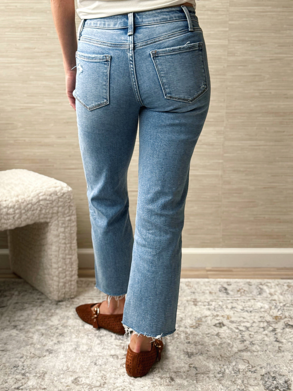 [VERVET] Melissa Jean - MEDIUM DENIM - willows clothing Straight Leg