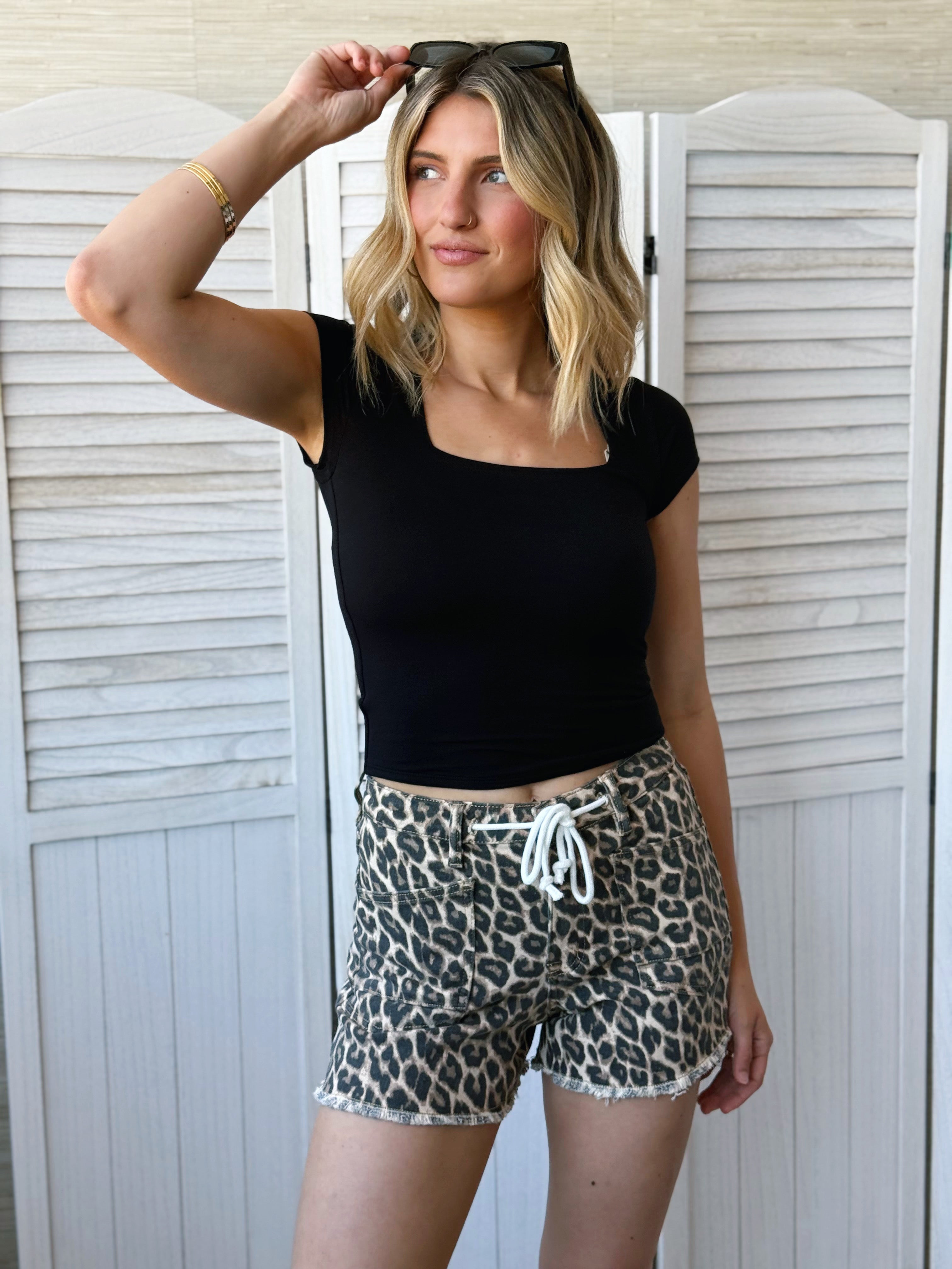 [VERVET] Rebecca Leopard Shorts - SAVANNAH - willows clothing SHORTS