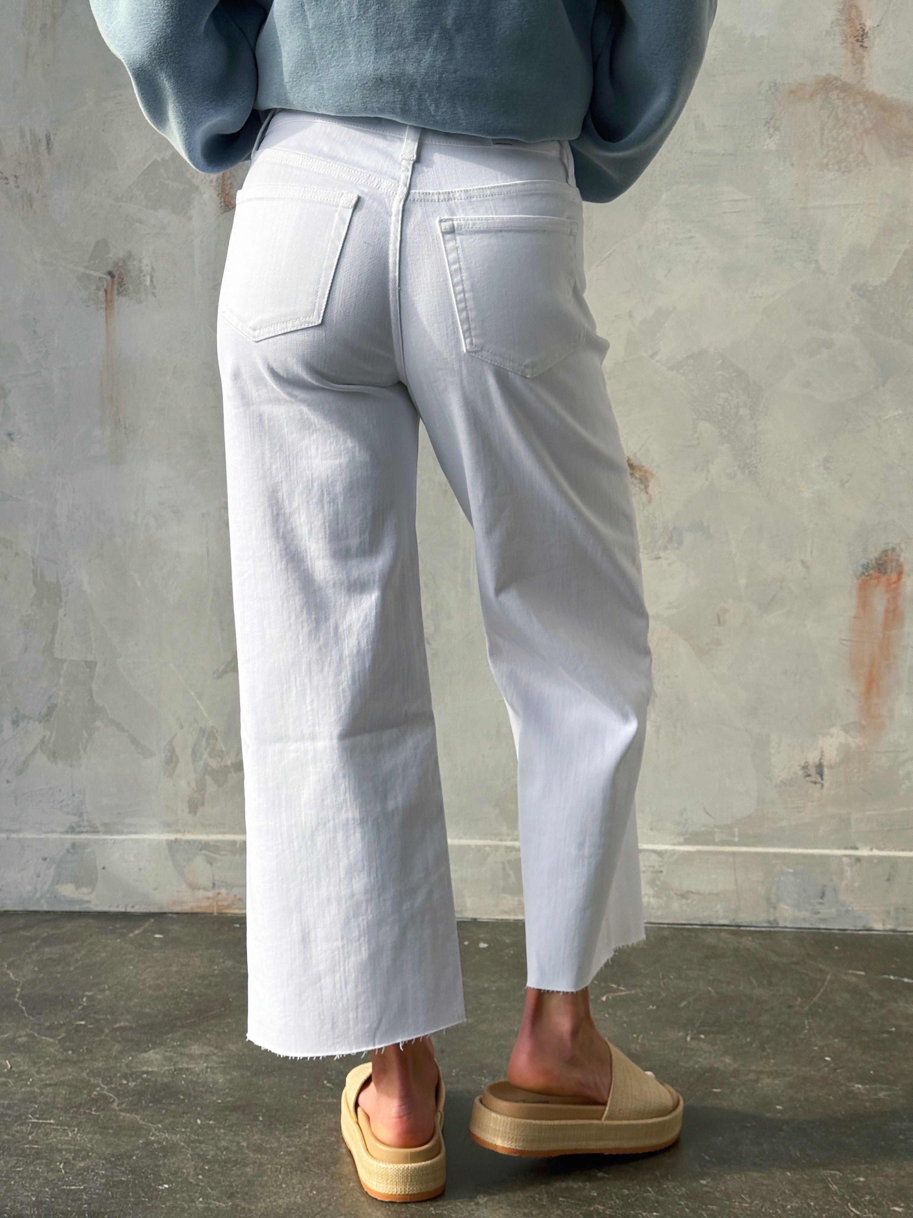 [VERVET] Tami Jean - OPTIC WHITE - willows clothing CROP WIDE LEG