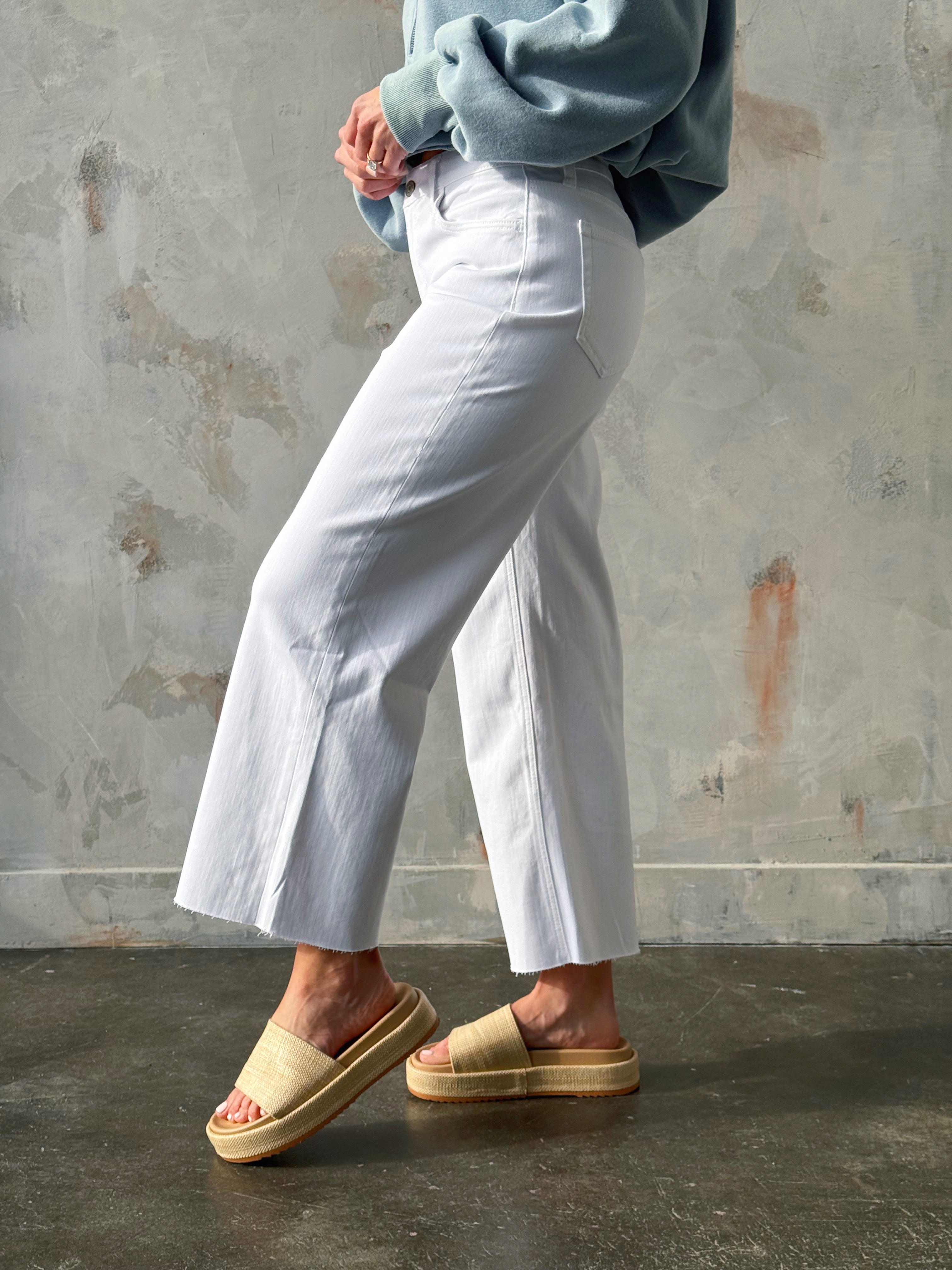 [VERVET] Tami Jean - OPTIC WHITE - willows clothing CROP WIDE LEG