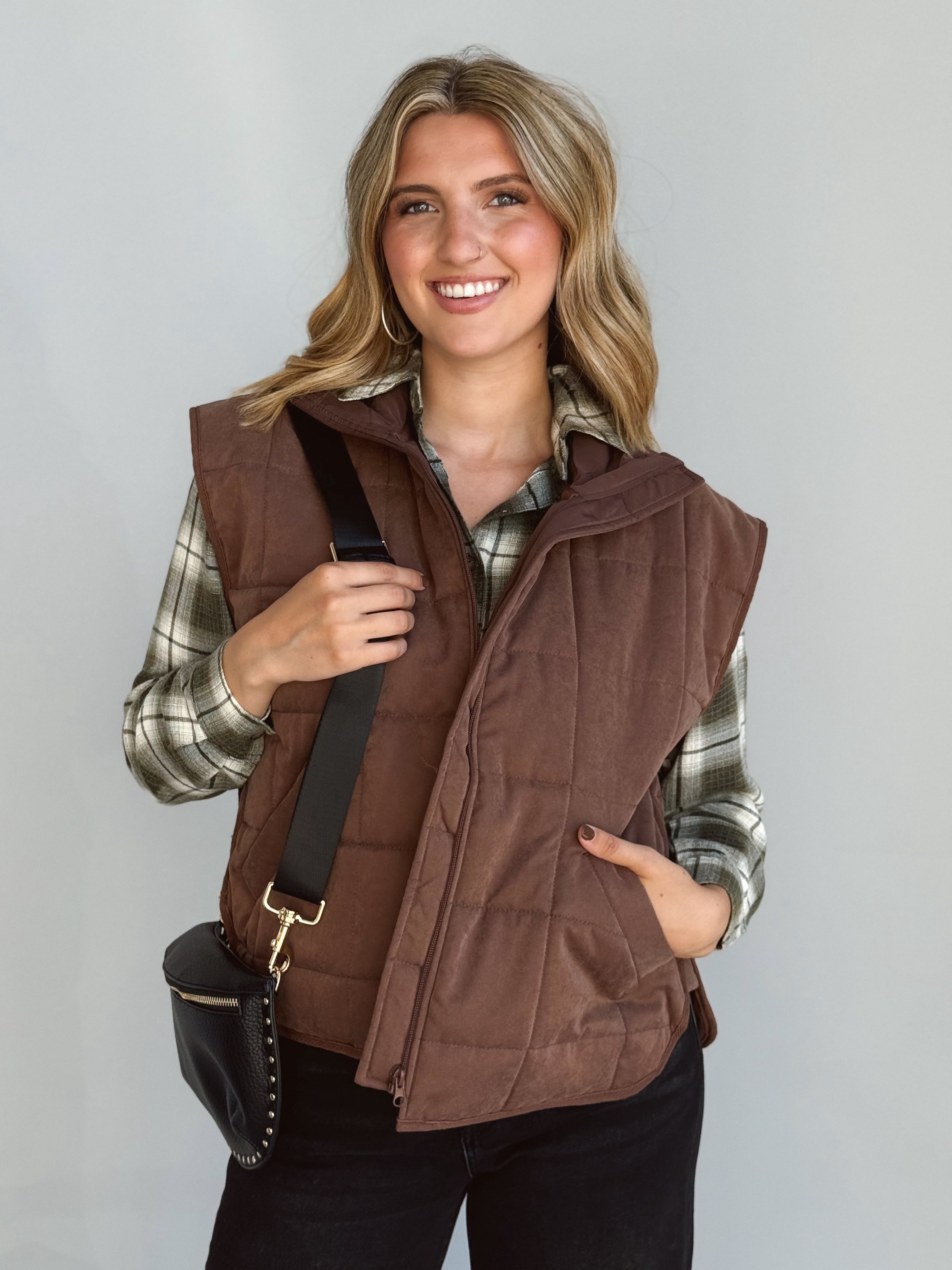 Walden Vest - BROWN - willows clothing VEST